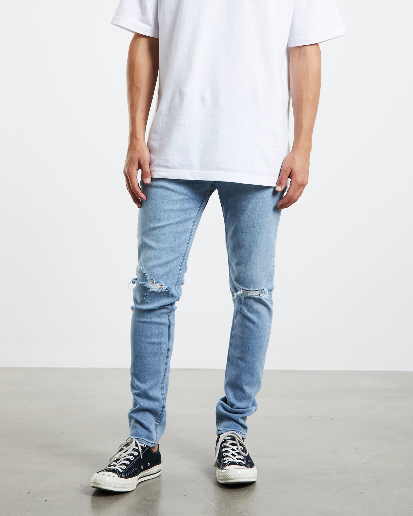Z-One Skinny Denim Jeans Smoke Break Rip