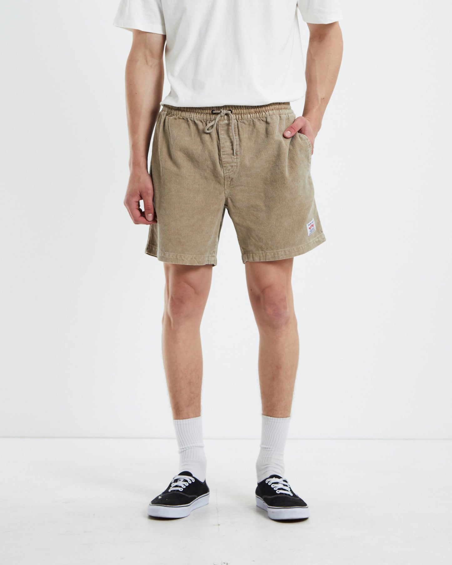 Cord Suspended Particle Shorts Tan