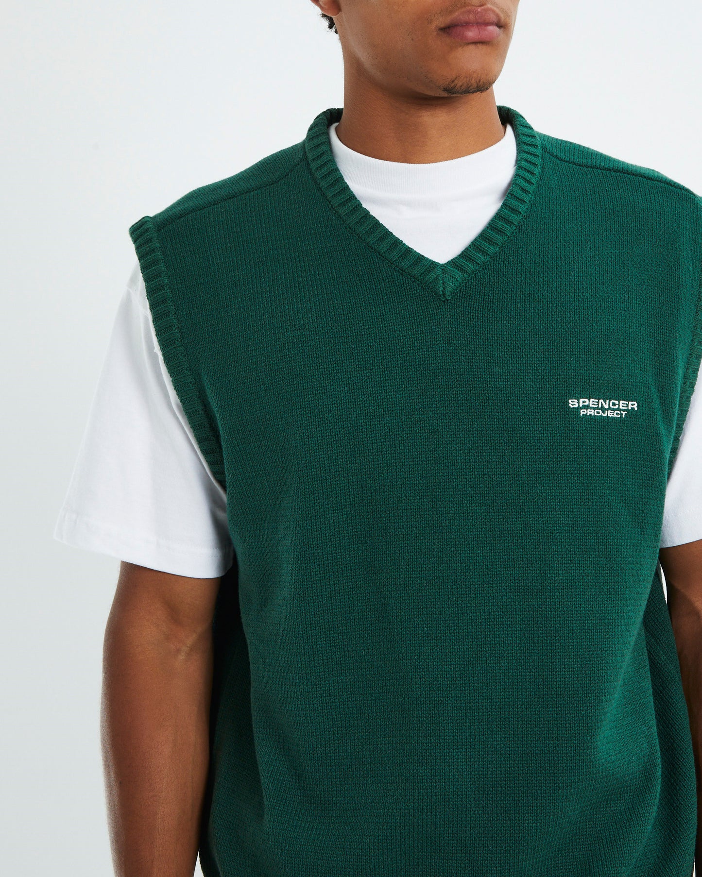 Cable Knit Vest Emerald Green