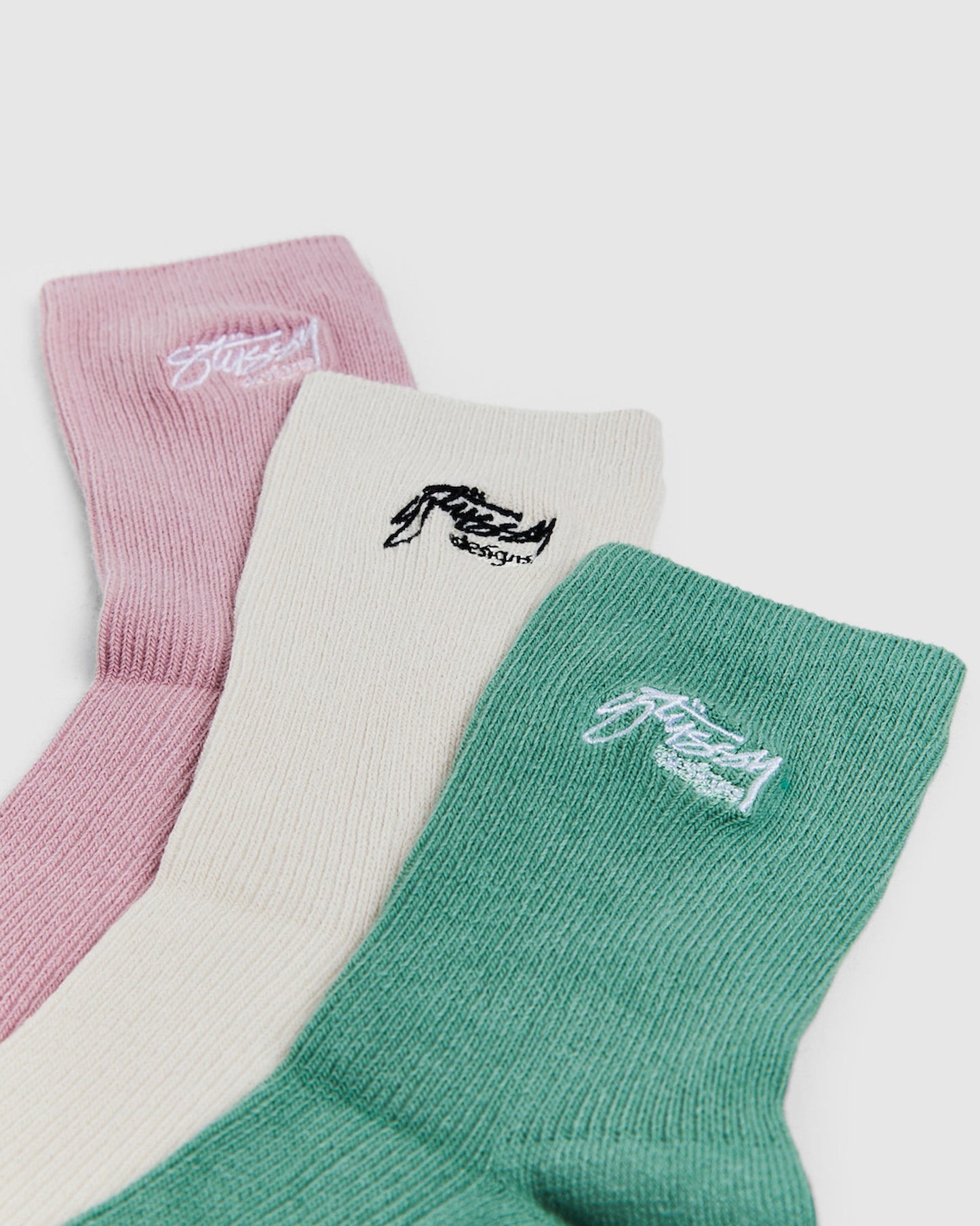 Designs Rib Socks 3 Pack Assorted