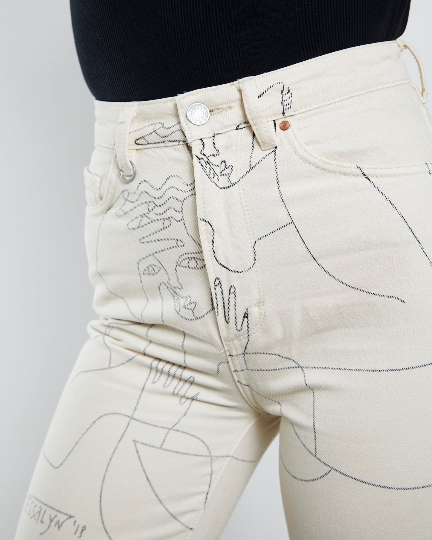 Nico Straight Jeans Jessalyn Art Off White