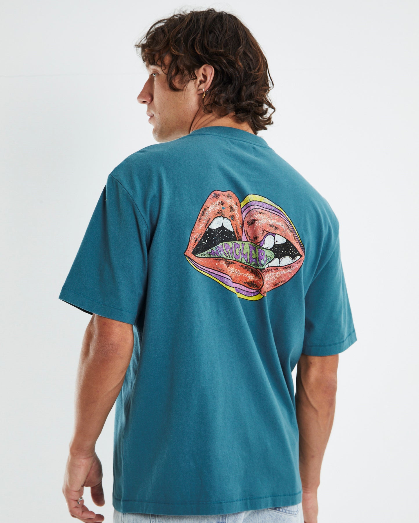 Teeth & Tongue Baggy T-Shirt Vintage Teal