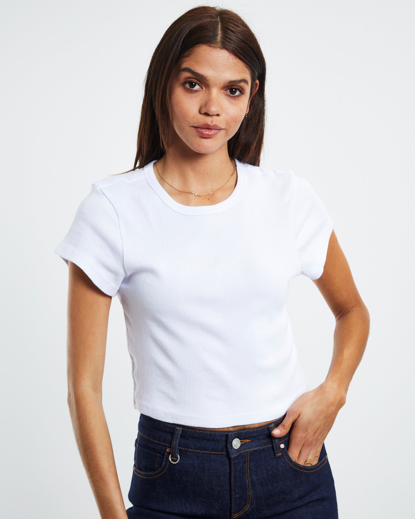 Frenchie Crop Tee White