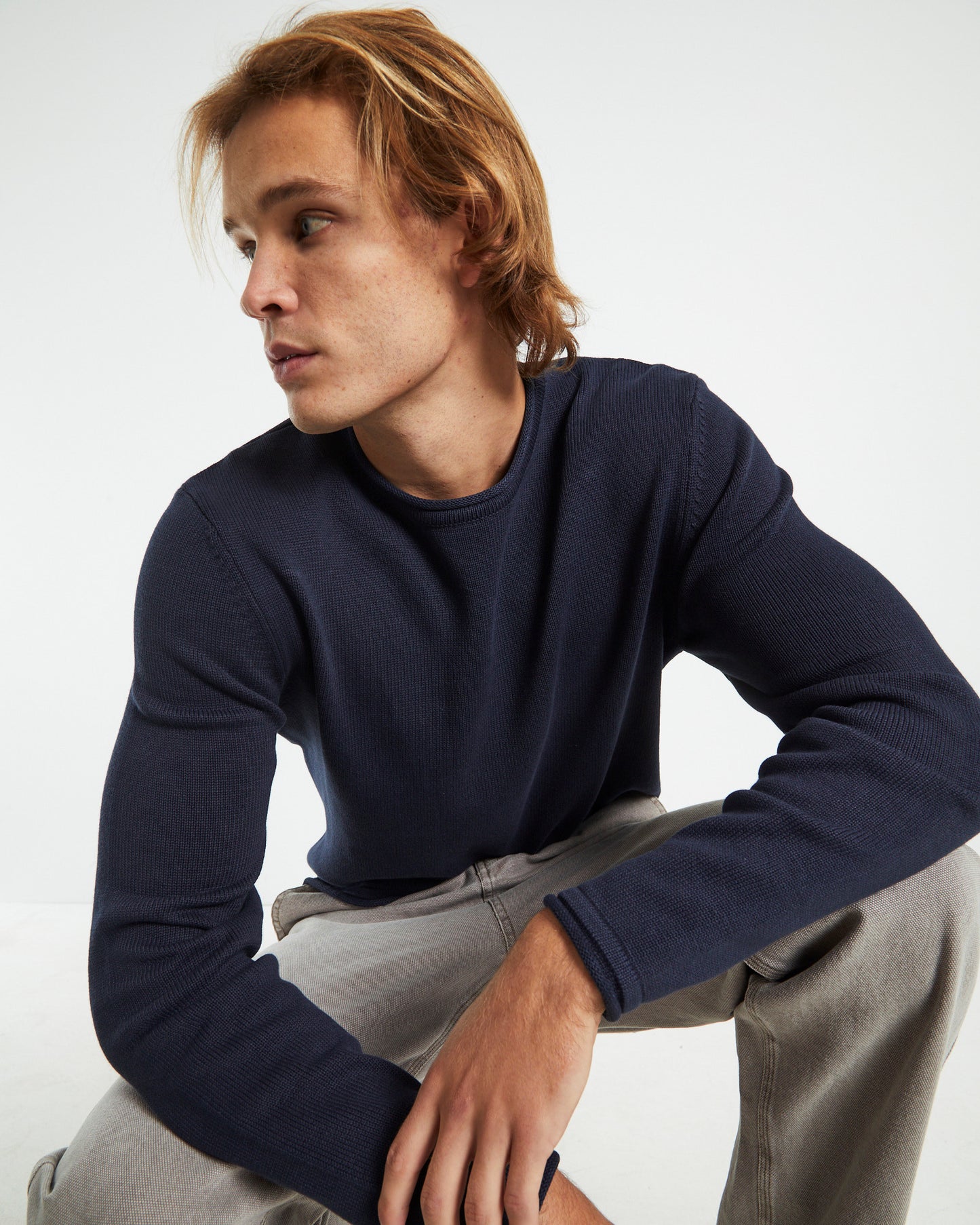 Strummer Lightweight Knit Jumper Dark Navy