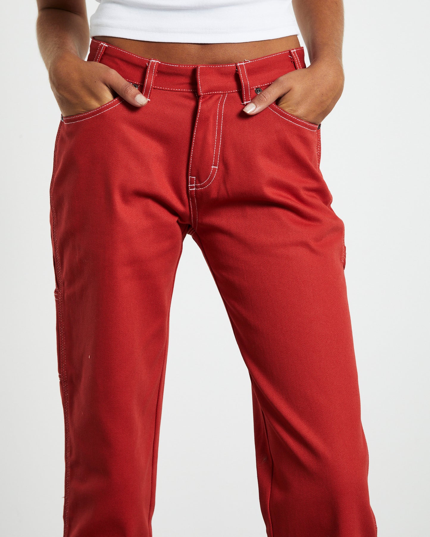 Low Rider Twill Carpenter Pants Cherry Red