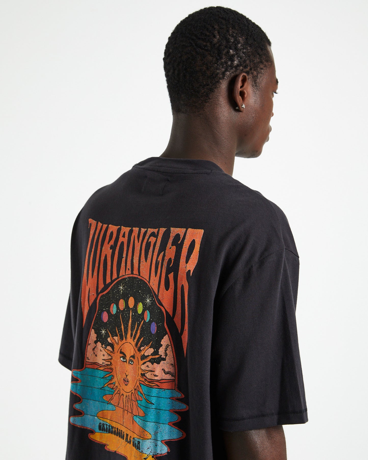 Melting Sun Baggy T-Shirt Worn Black