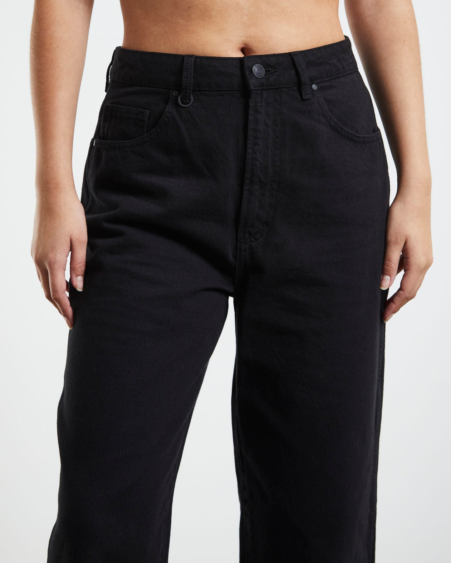 Sade Baggy Crop Jeans Jet Black