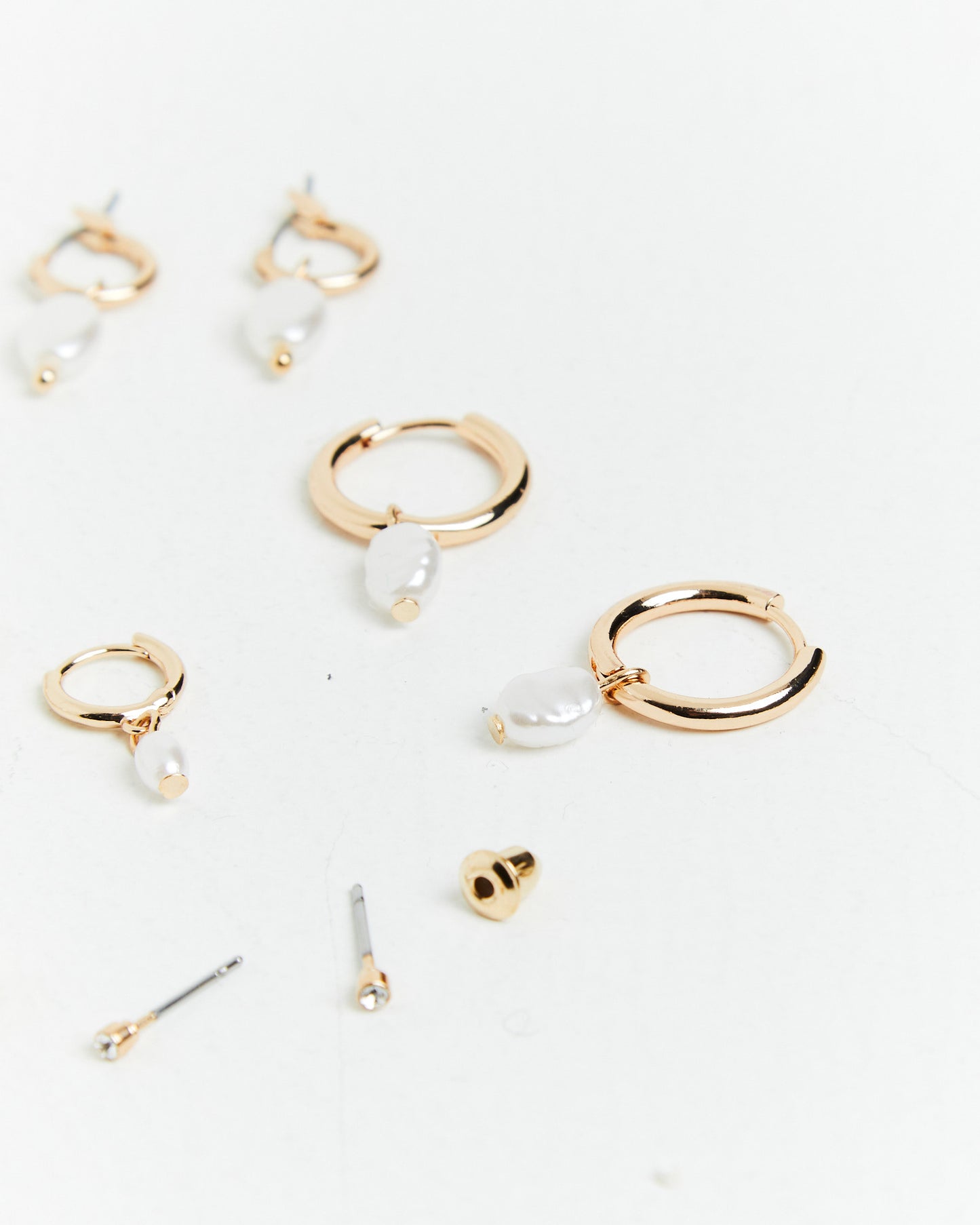 Frankie Pearl Earrings Pack Gold