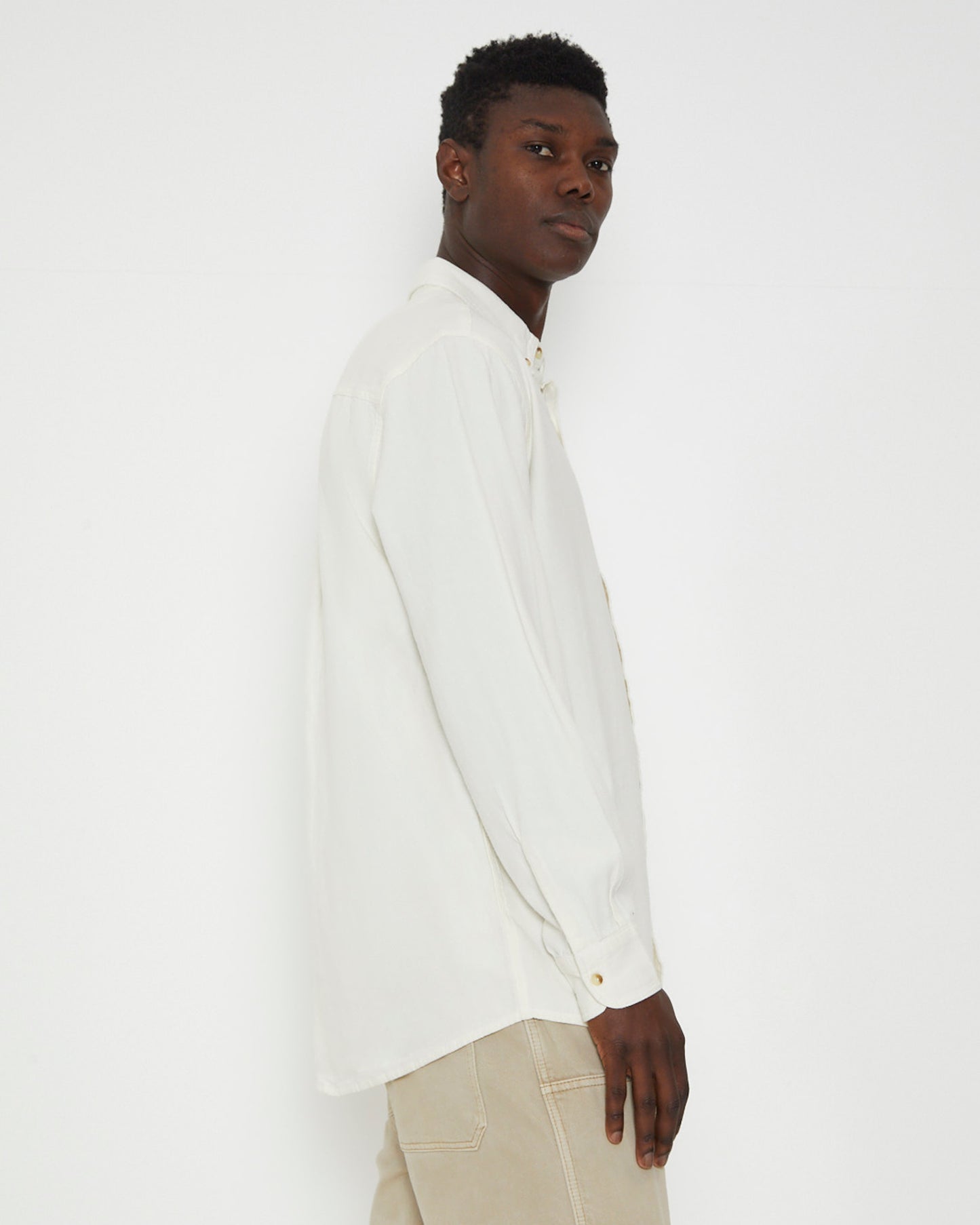 Men At Work Oxford Long Sleeve Shirt in White