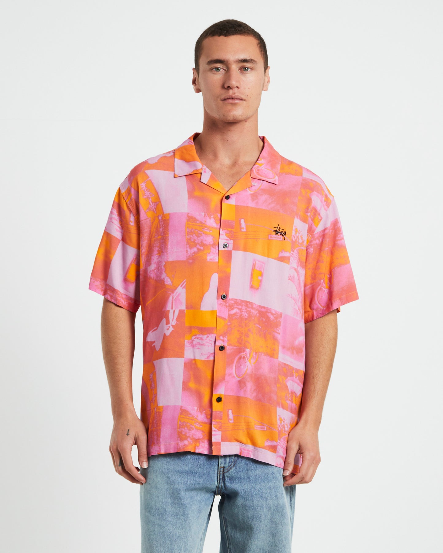 Photo Film Short Sleeve Shirt in Pink