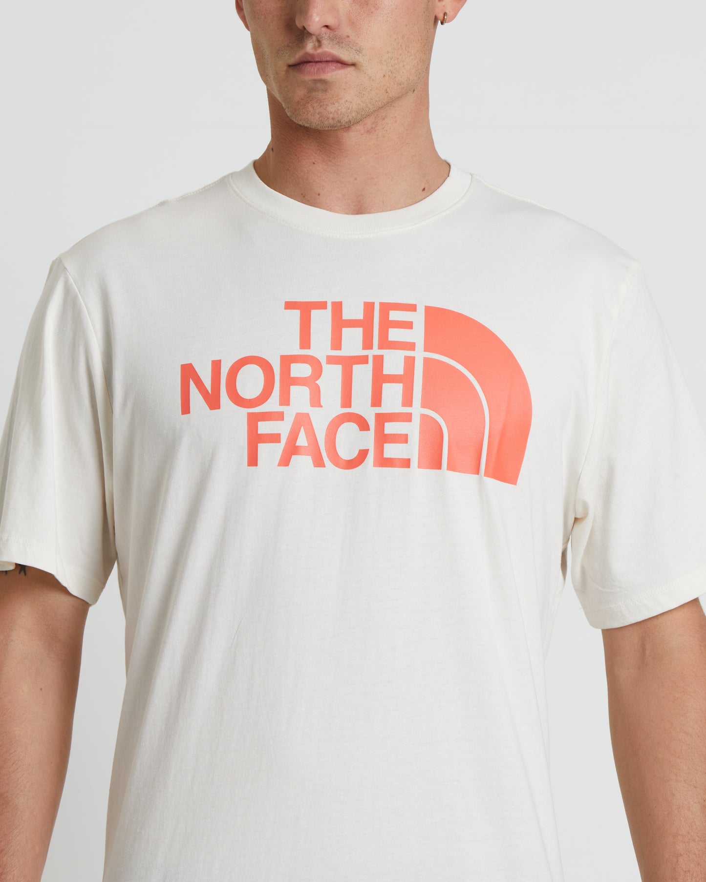 Short Sleeve Half Dome T-Shirt in Gardenia White/Retro Orange