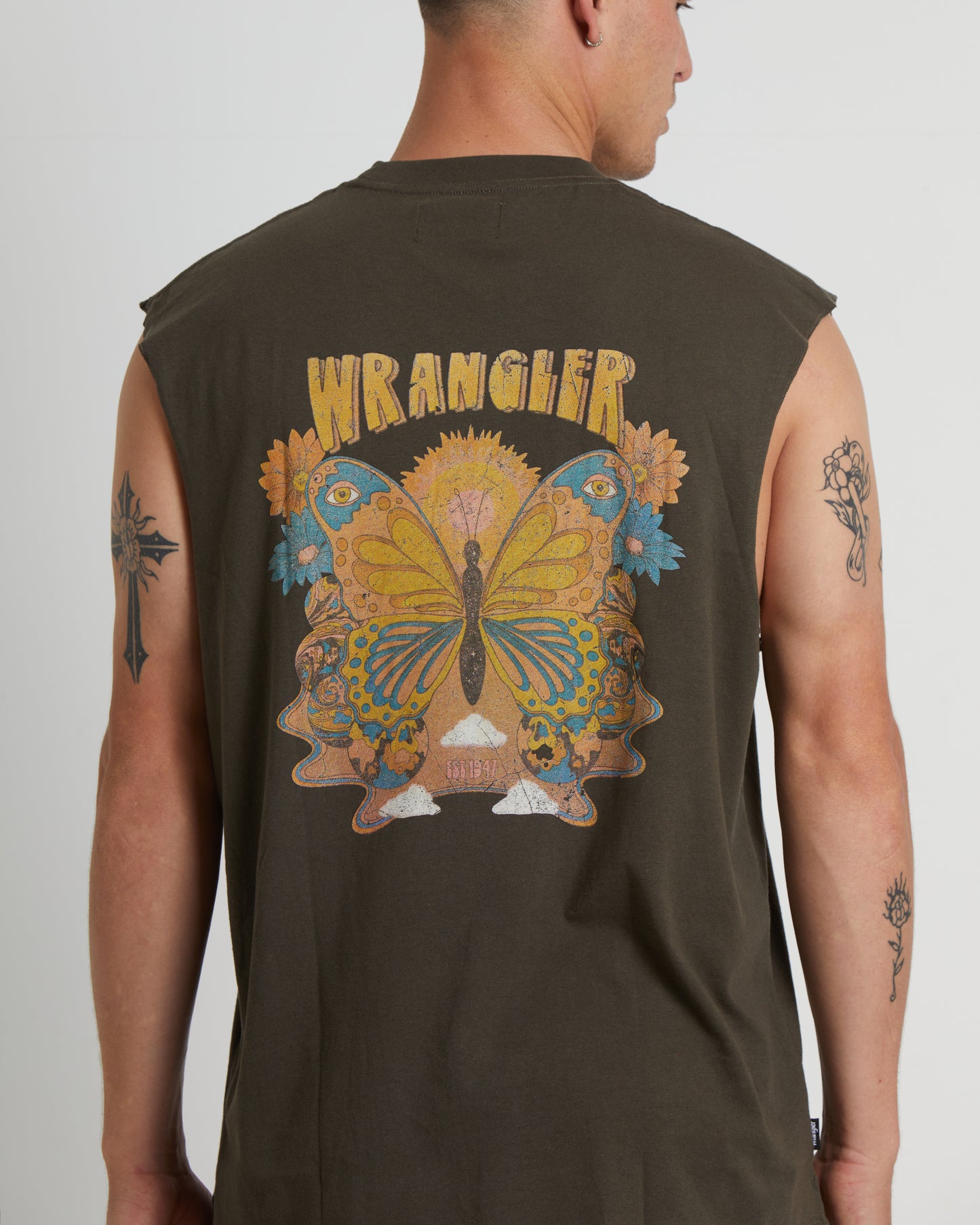 Wings Muscle Tee in Dark Slate Green