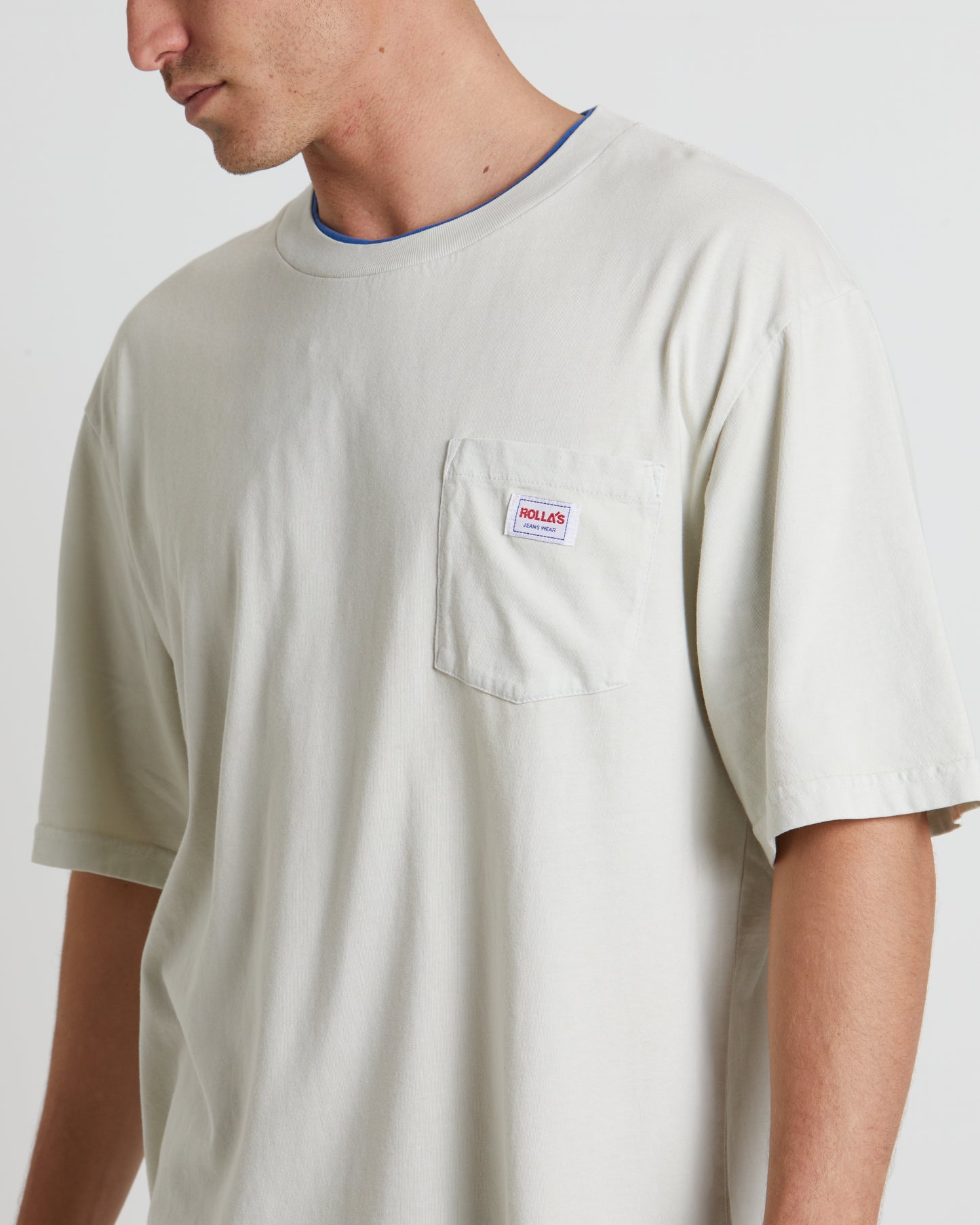 Double Rib Pocket Short Sleeve T-Shirt in Cool Grey