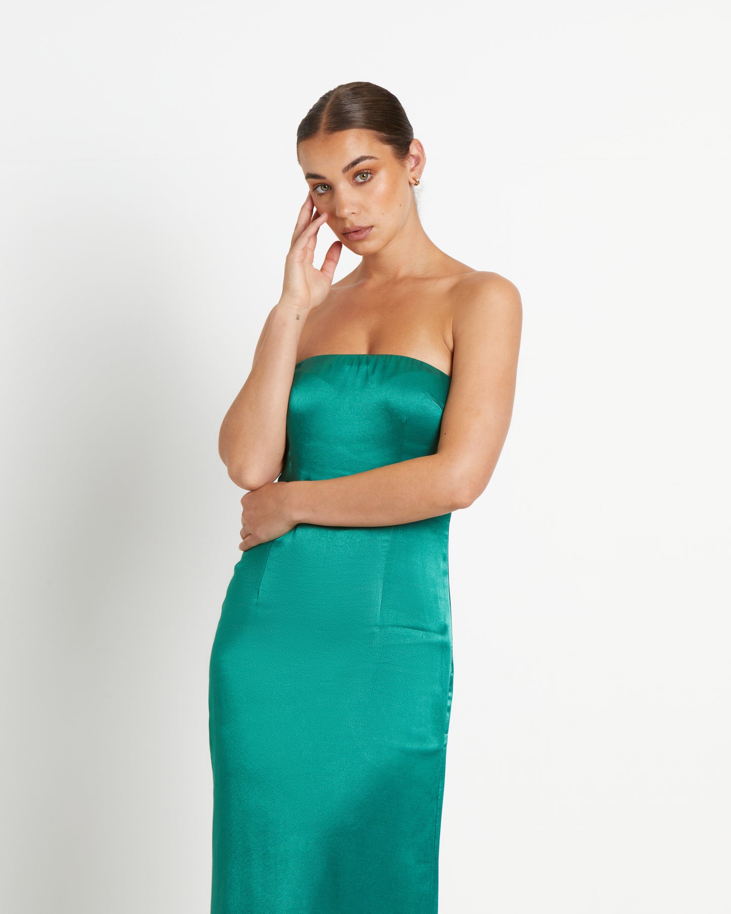 Sinead Midi Dress in Emerald Green