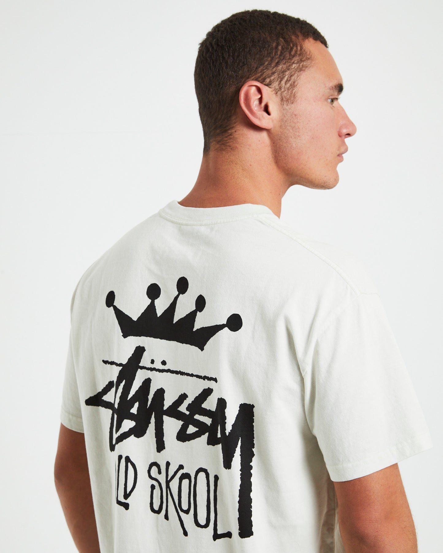 Old Skool Heavyweight Short Sleeve T-Shirt in Washed White