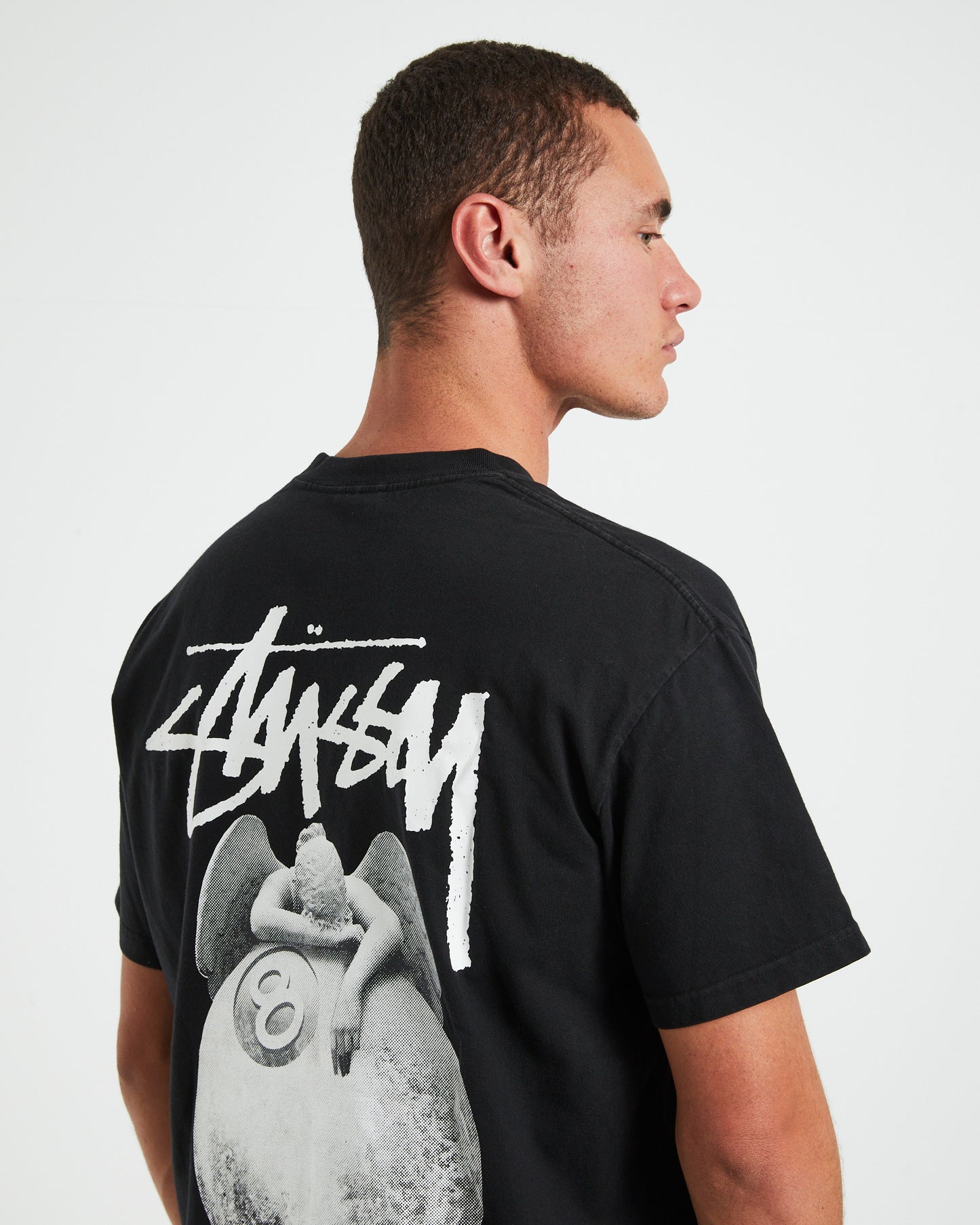 Angel Heavyweight Short Sleeve T-Shirt in Black