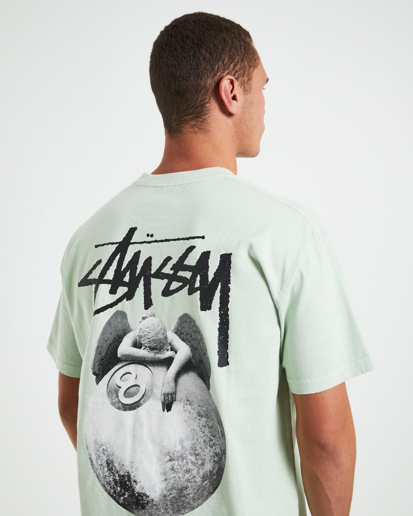 Angel Heavyweight Short Sleeve T-Shirt in Washed Green