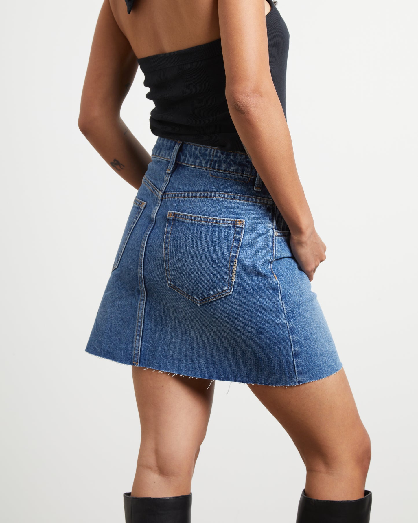 Darcy Denim Mini Skirt in Omen