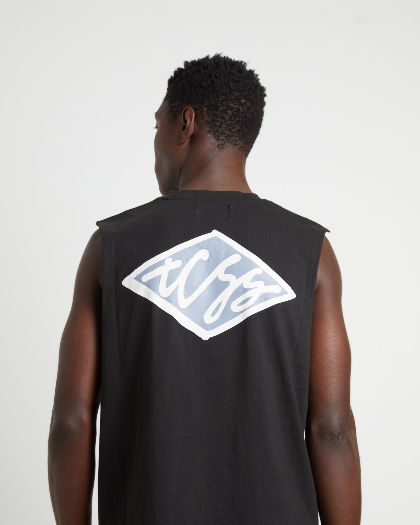 Scribble Muscle Tee in Black