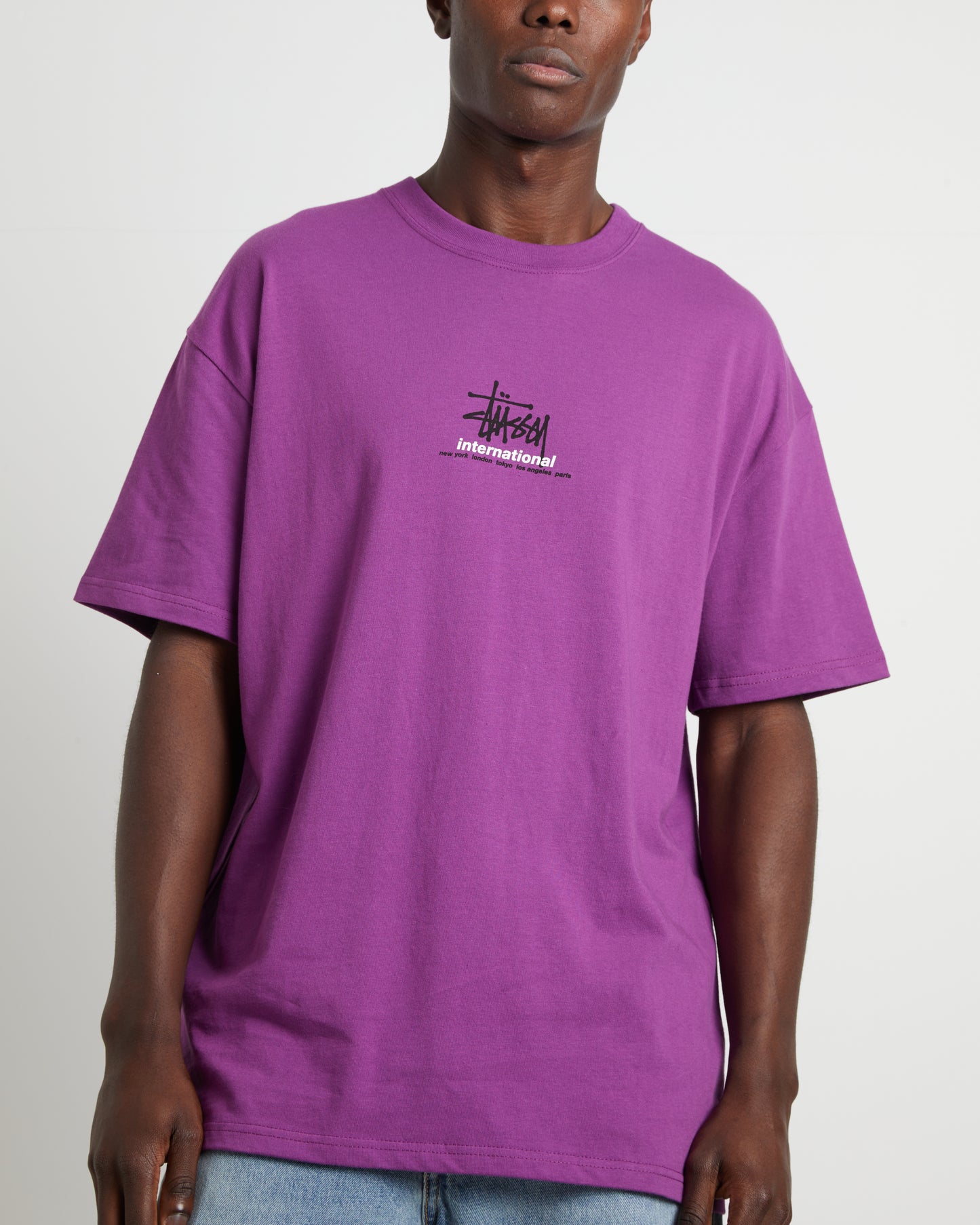 International Heavyweight Short Sleeve T-Shirt in Purple