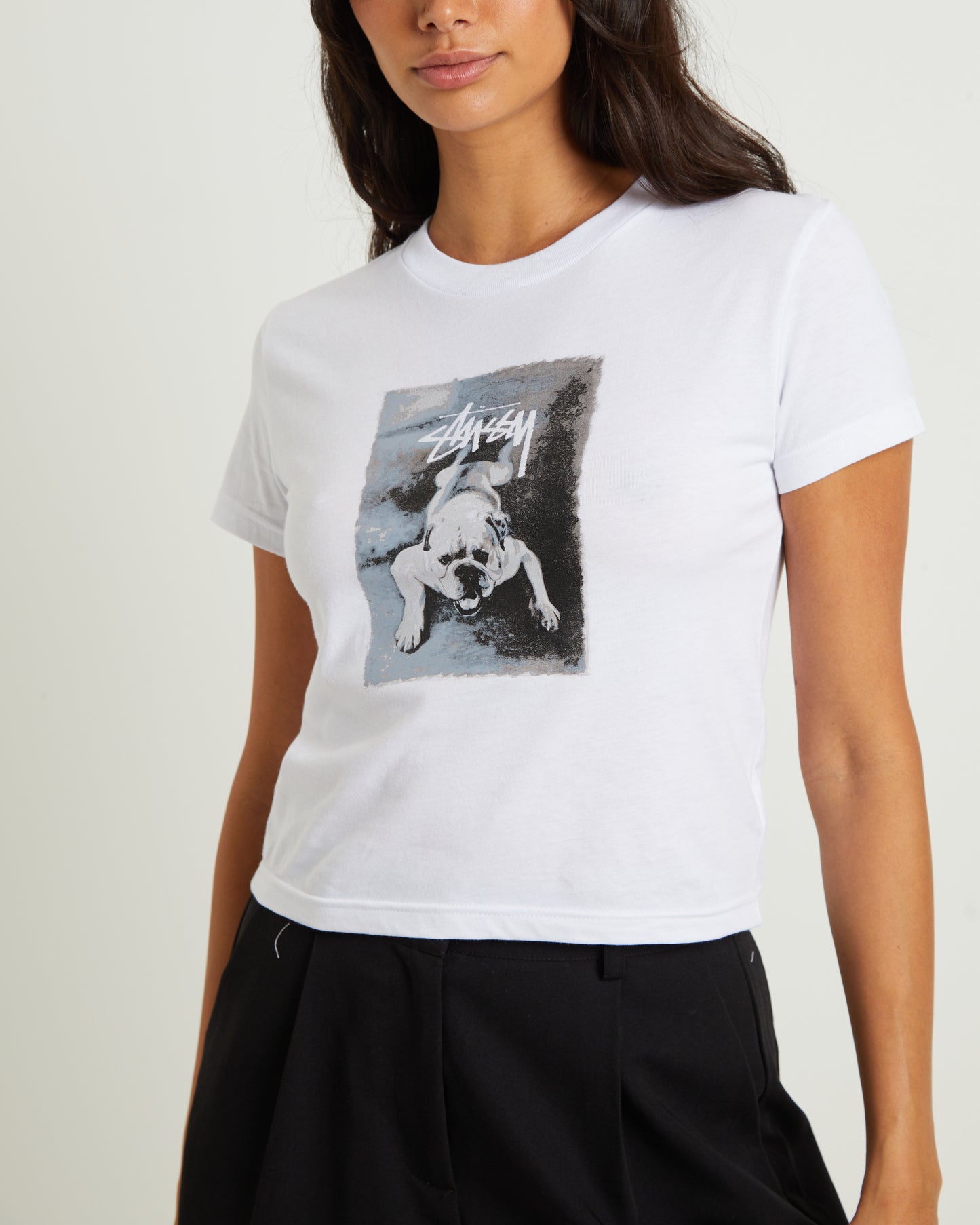 Bull Dog Slim Tee in White