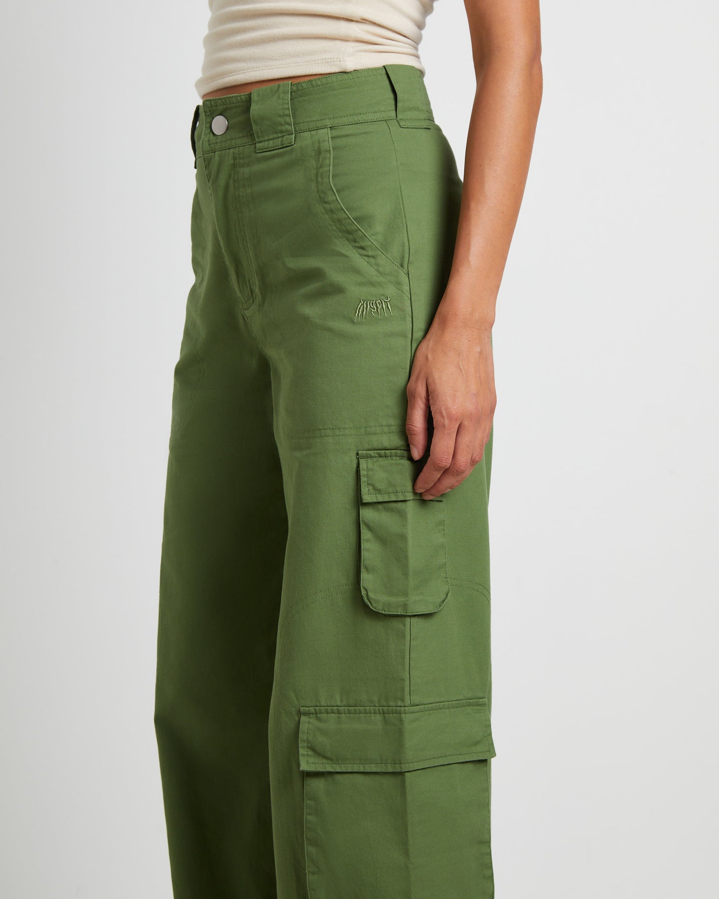 Water Pipe Cargo Pants in Khaki Green