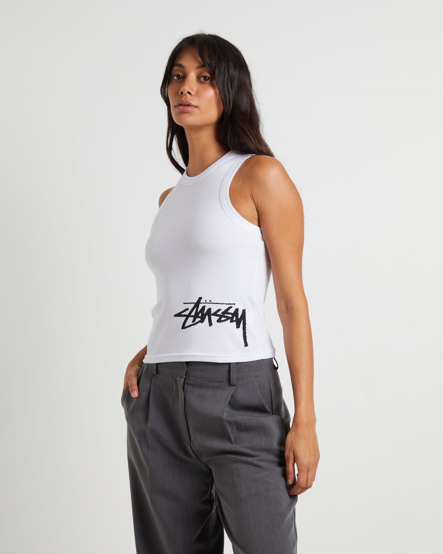 Mid Graffiti Tank in White