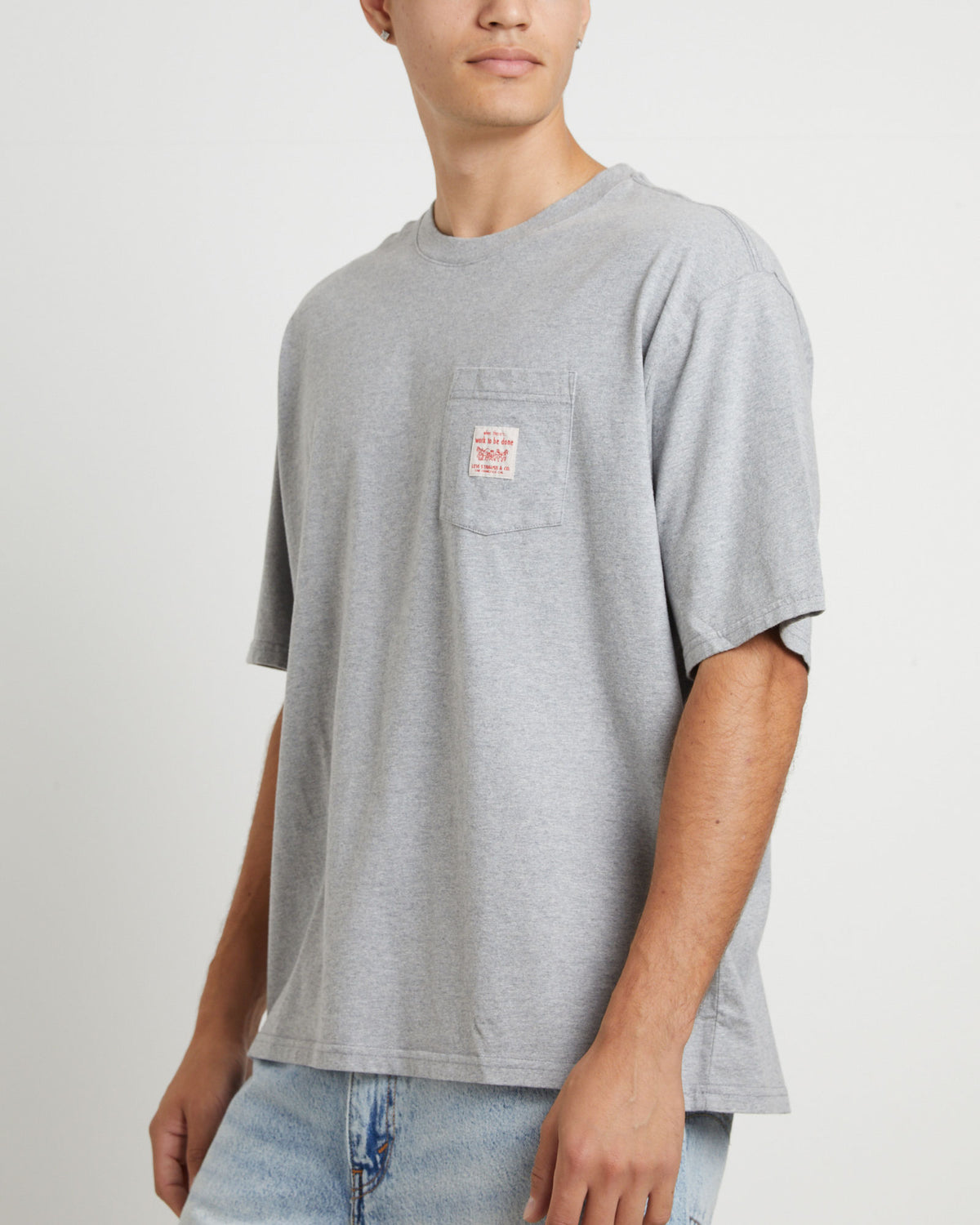Short Sleeve Workwear T-Shirt in Mid Tone Heather Grey GREY