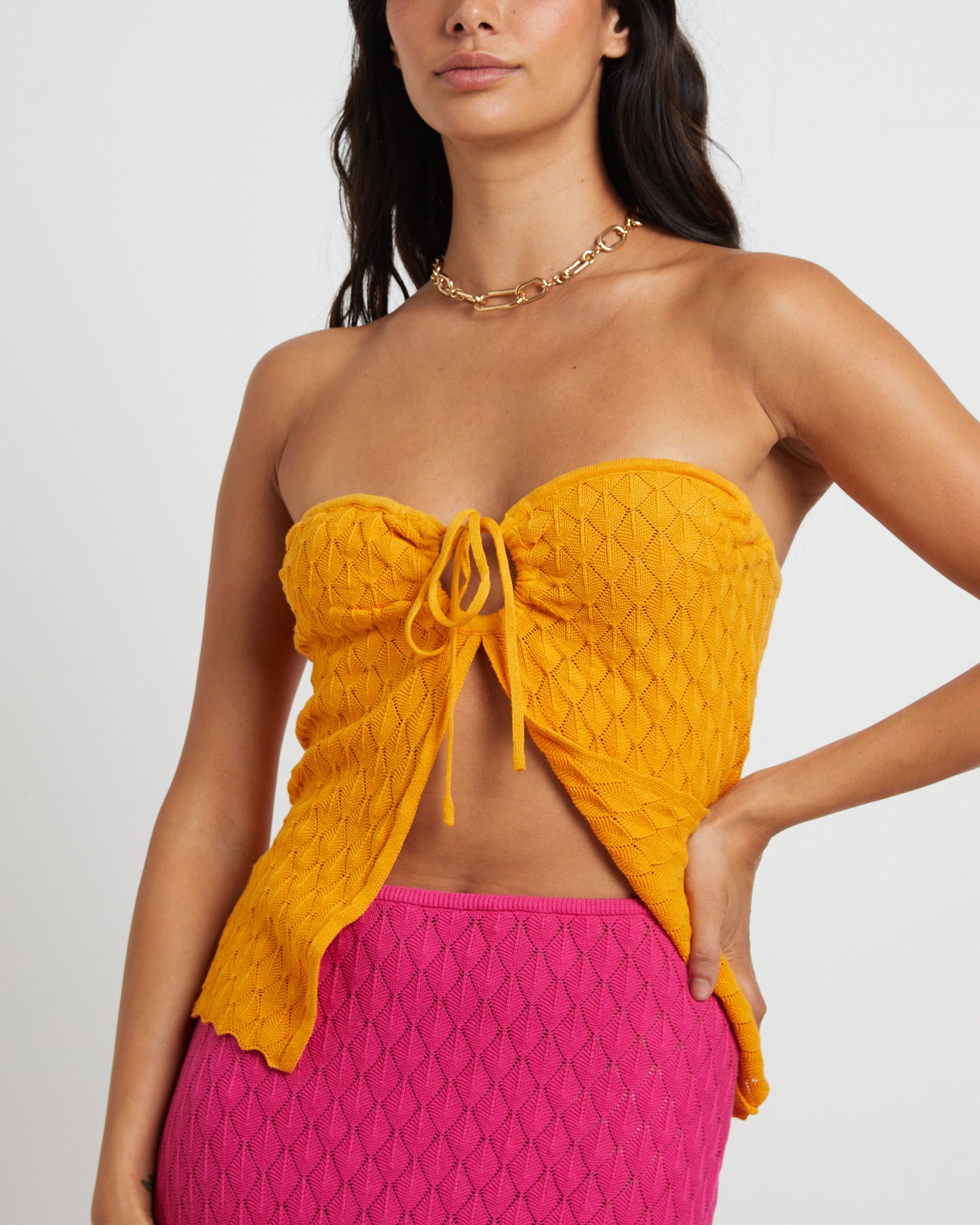 Josie Crochettie Front Top in Mango