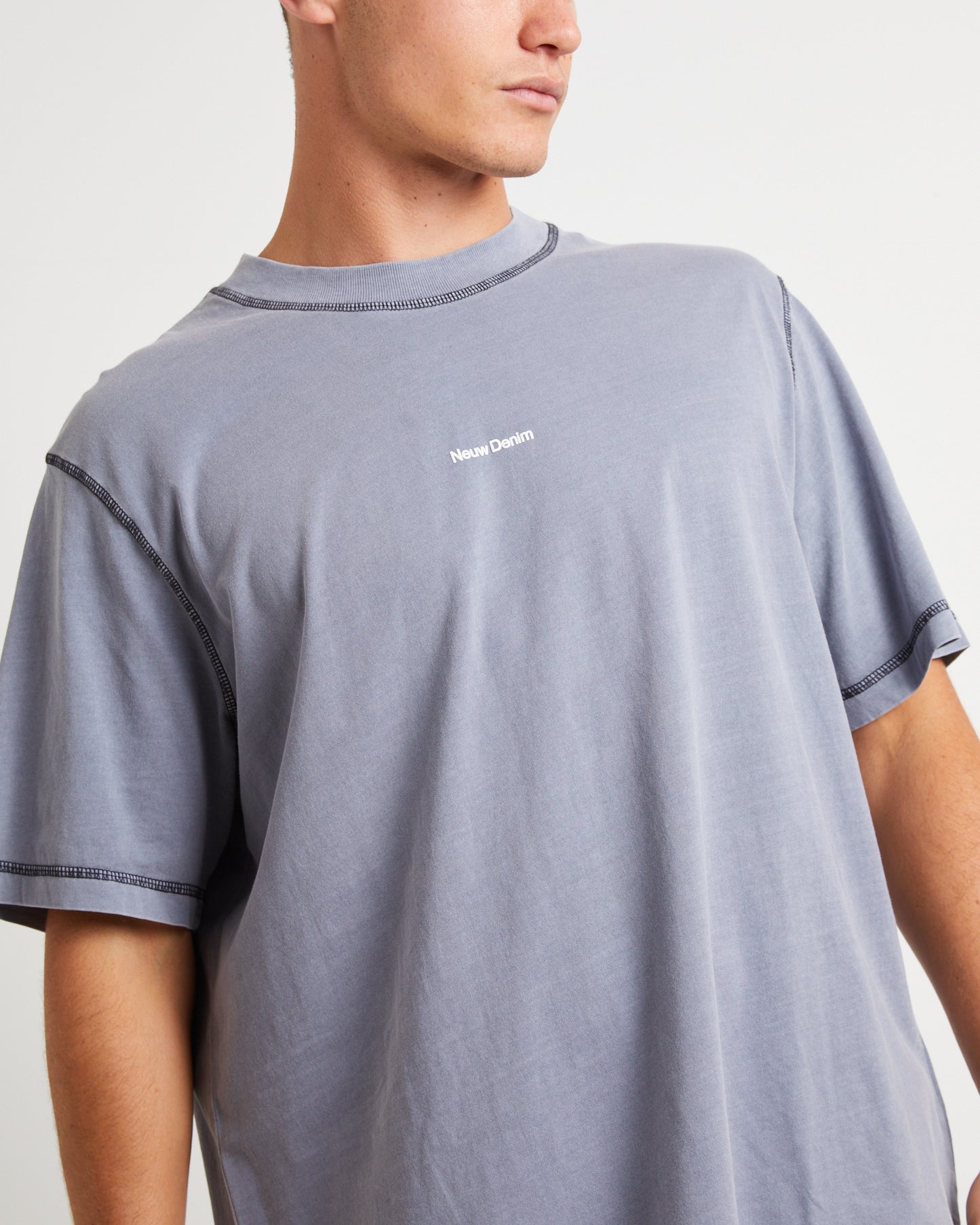 Samo Neuw Short Sleeve T-Shirt in Steel Blue