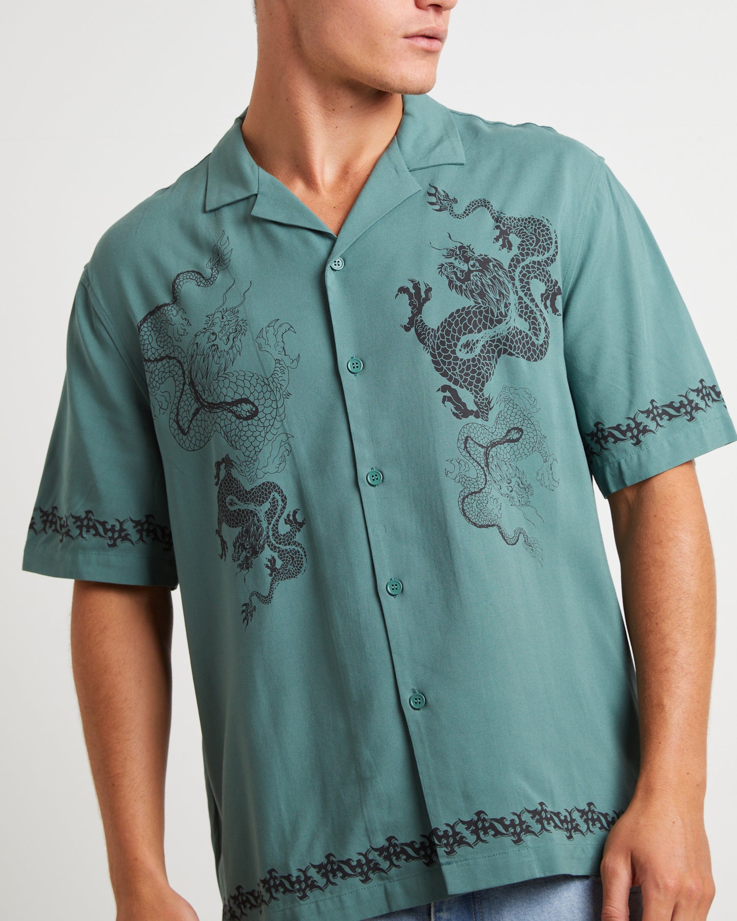 Draco Short Sleeve Resort Shirt in Teal