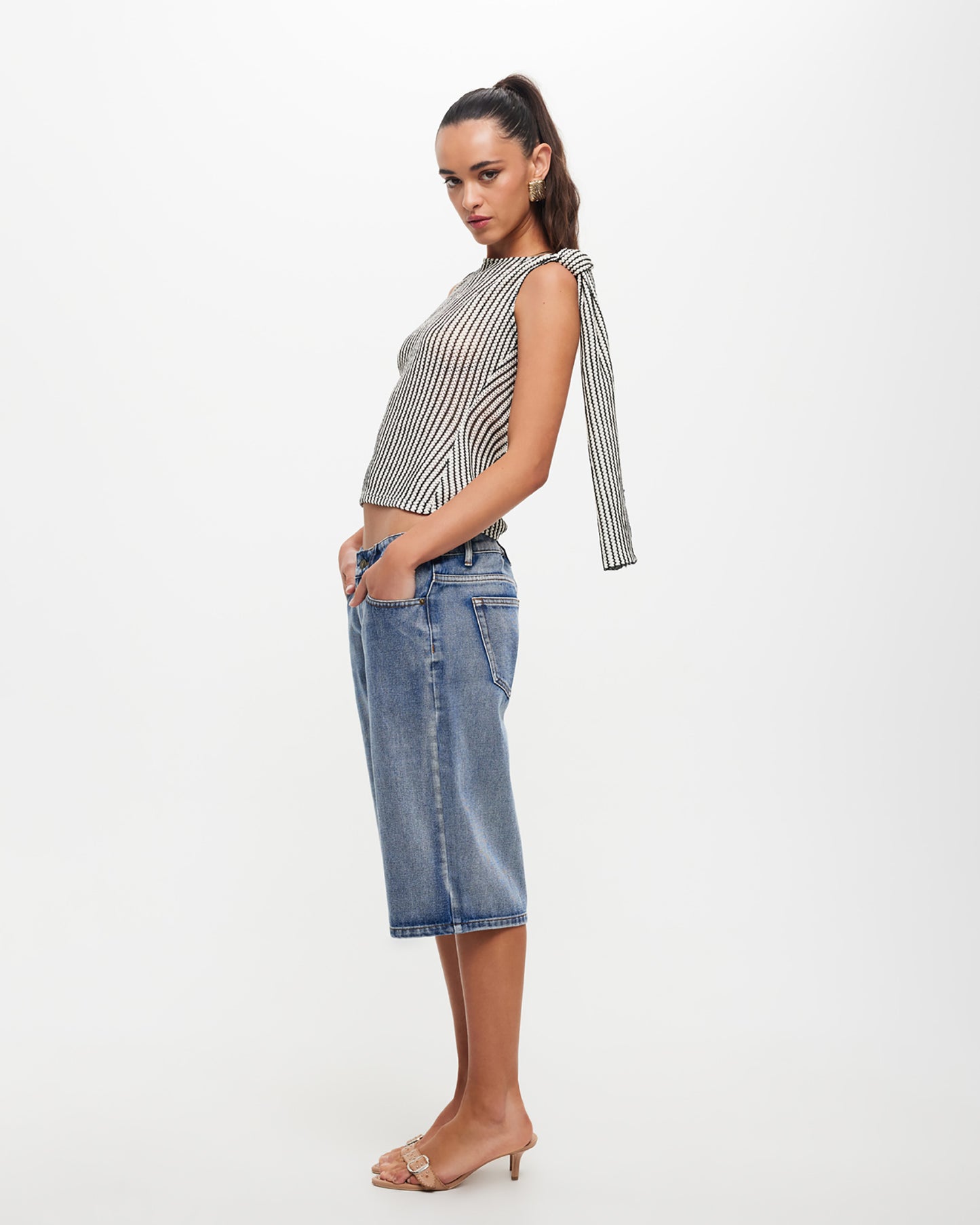 Tranquil Top in White Stripe