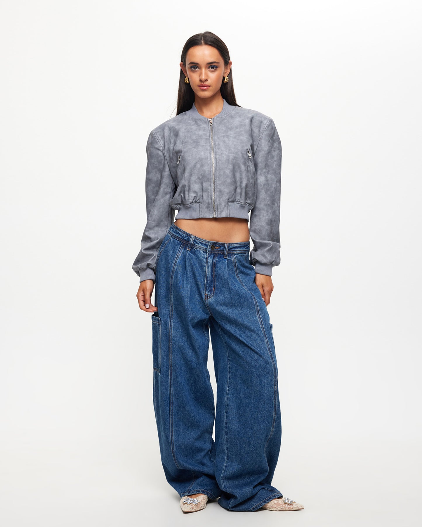 Veneda Baggy Denim Jeans in Bue