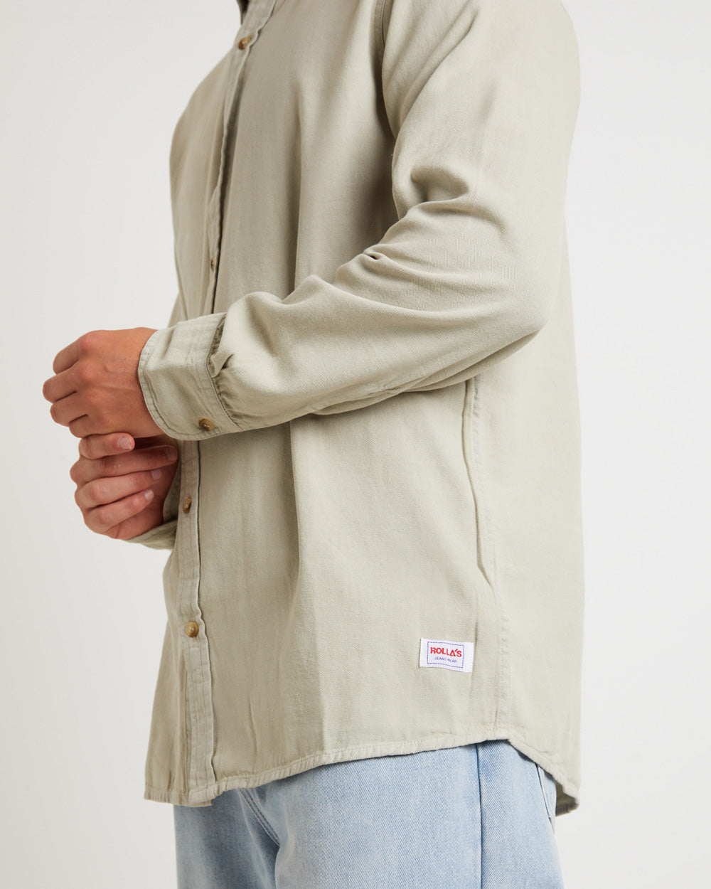 Men At Work Oxford Long Sleeve Shirt in Cement