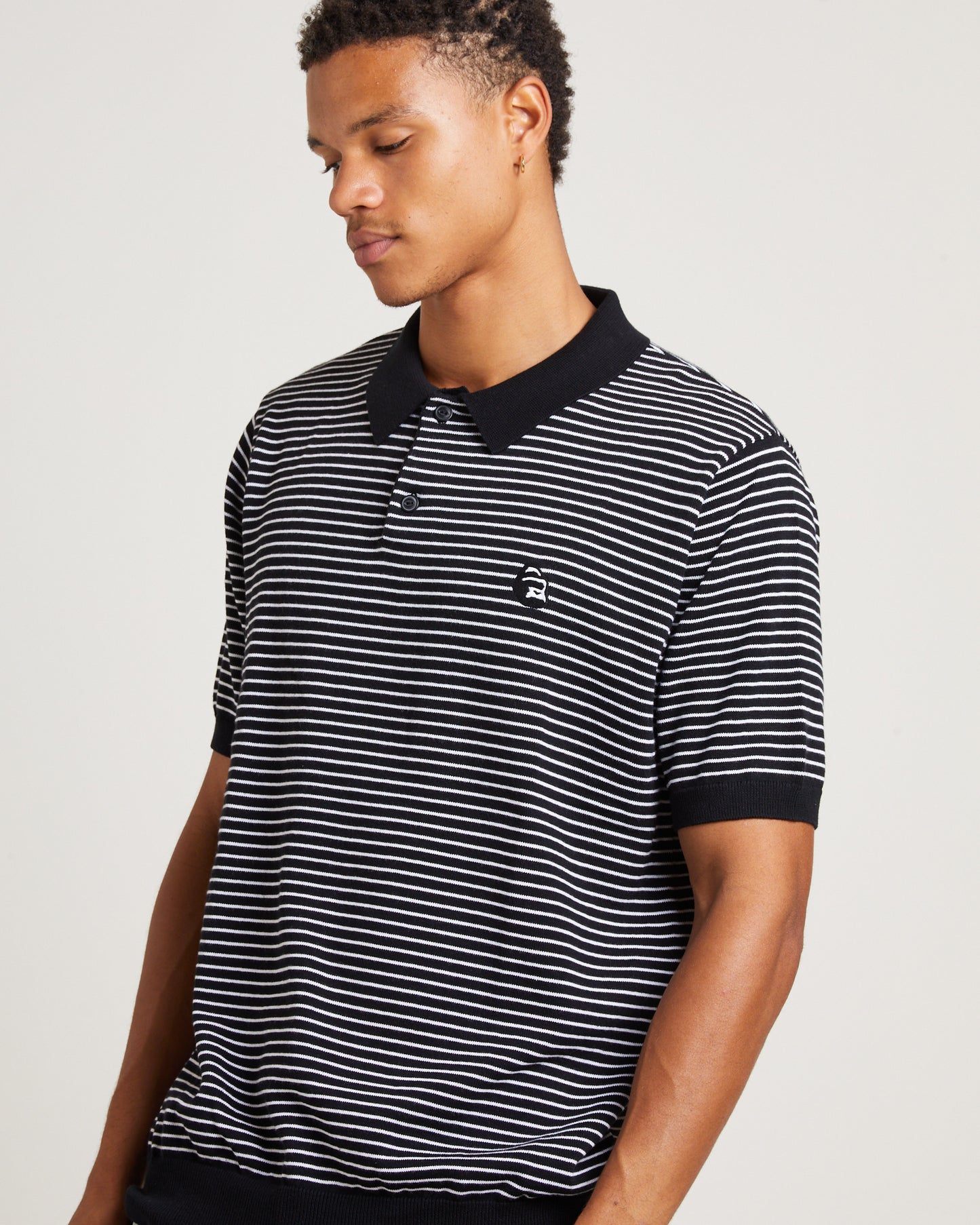 Rail Knit Short Sleeve Shirt in Black