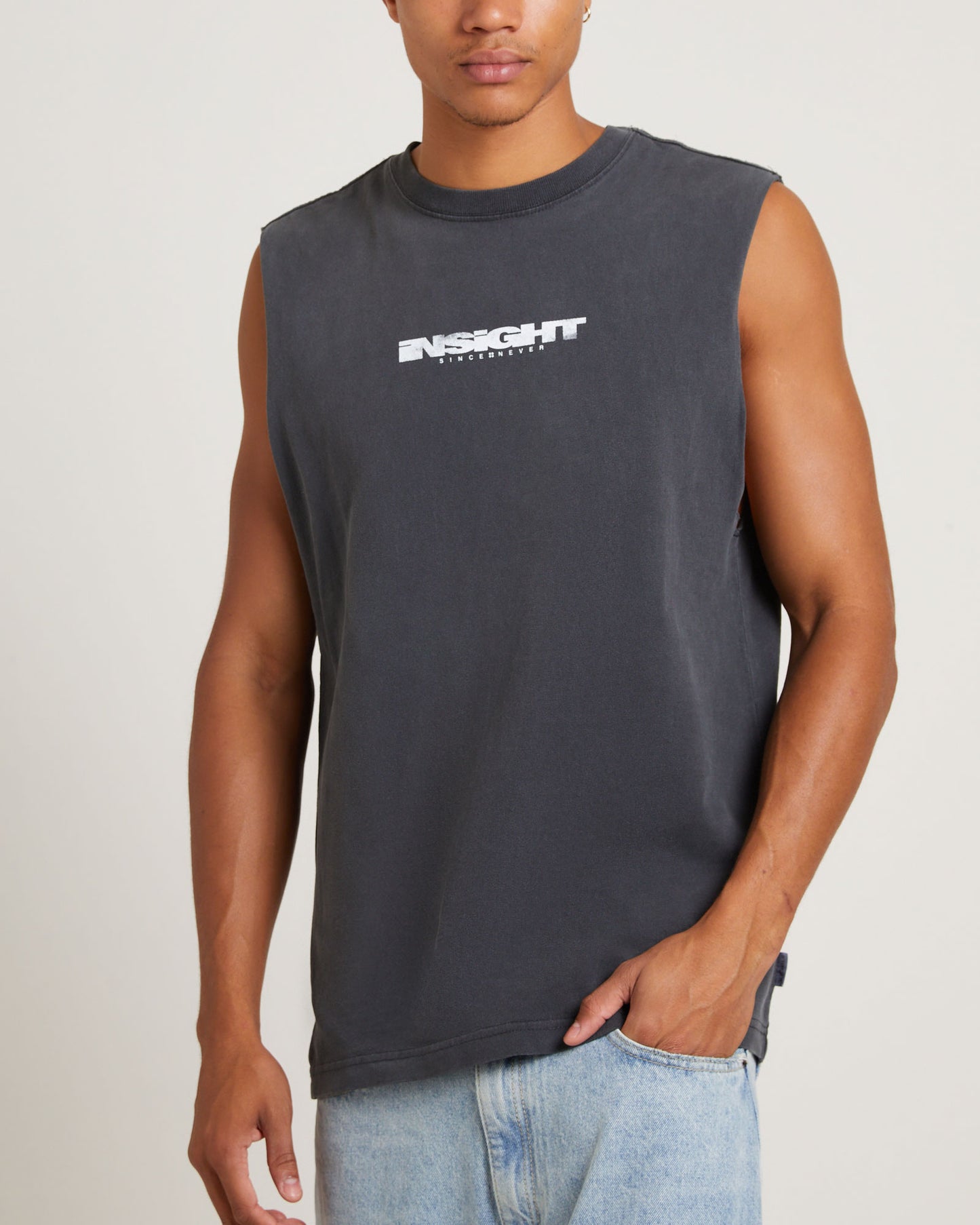 Establish Muscle Tank Tee in Vintage Black
