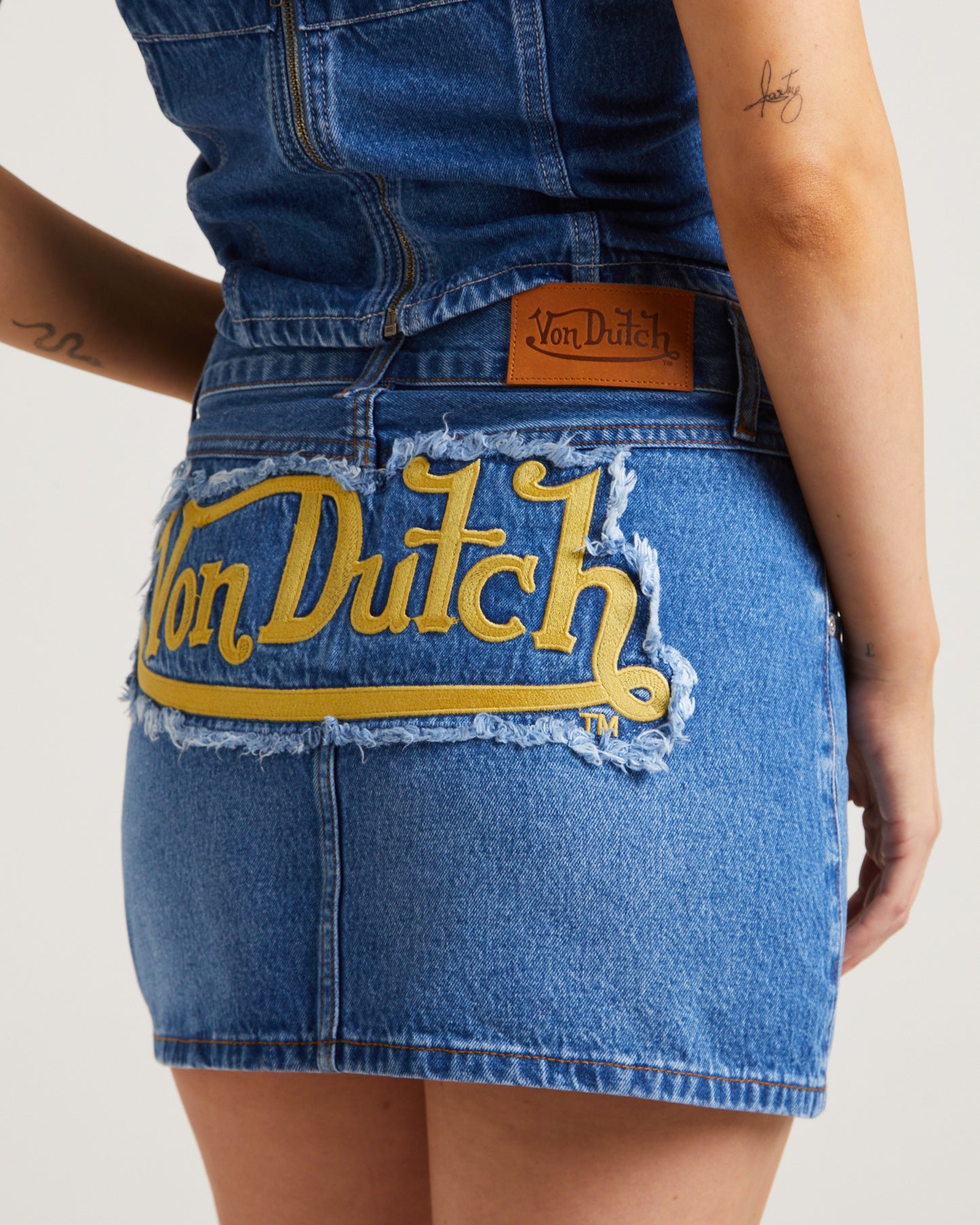 Denim Mini Skirt in Blue