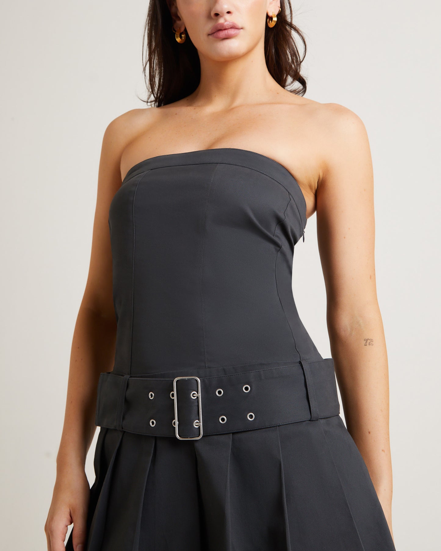 Bad Habits Kilt Mini Dress in Slate