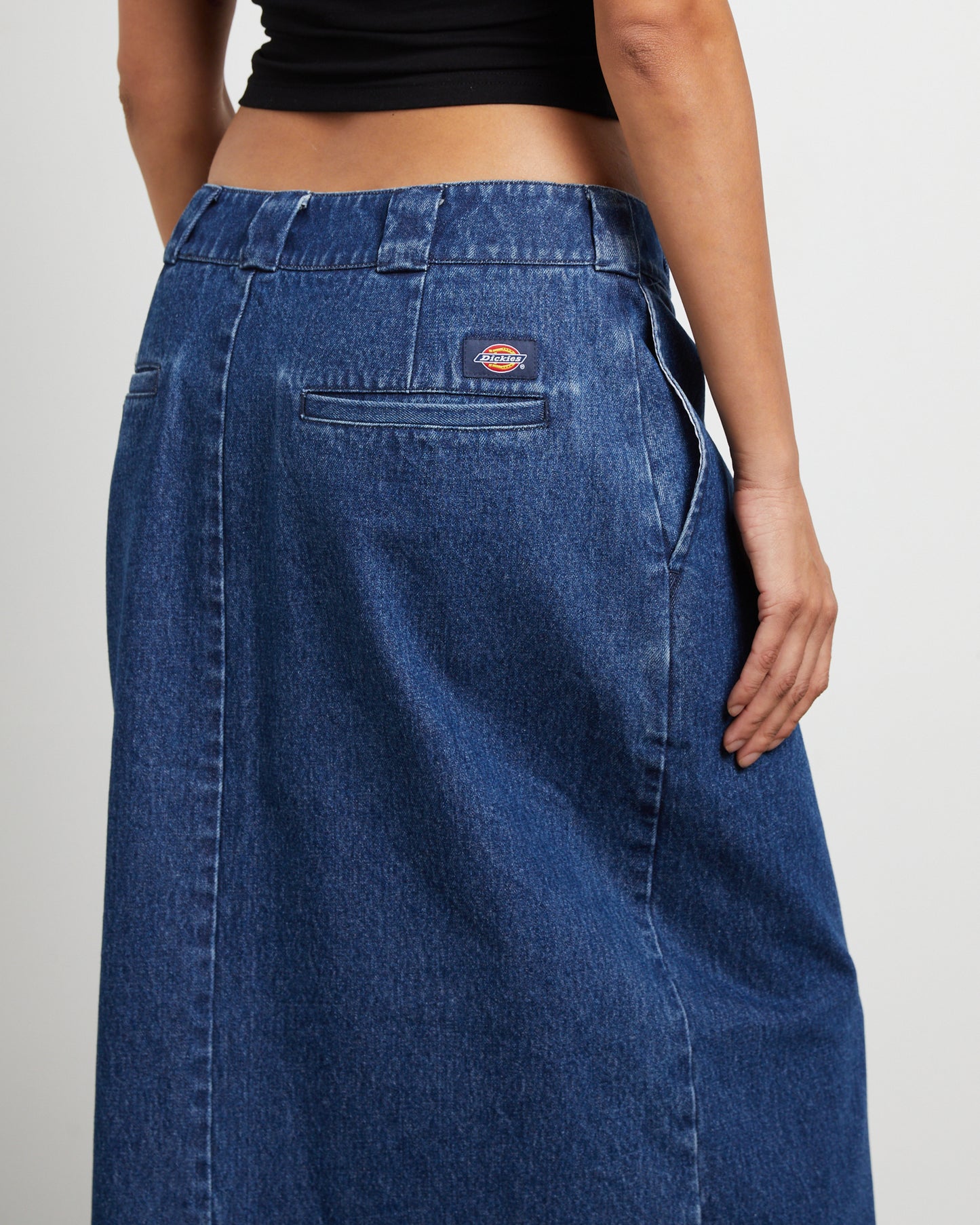 874 Denim Maxi Skirt in Stone Washed Indigo