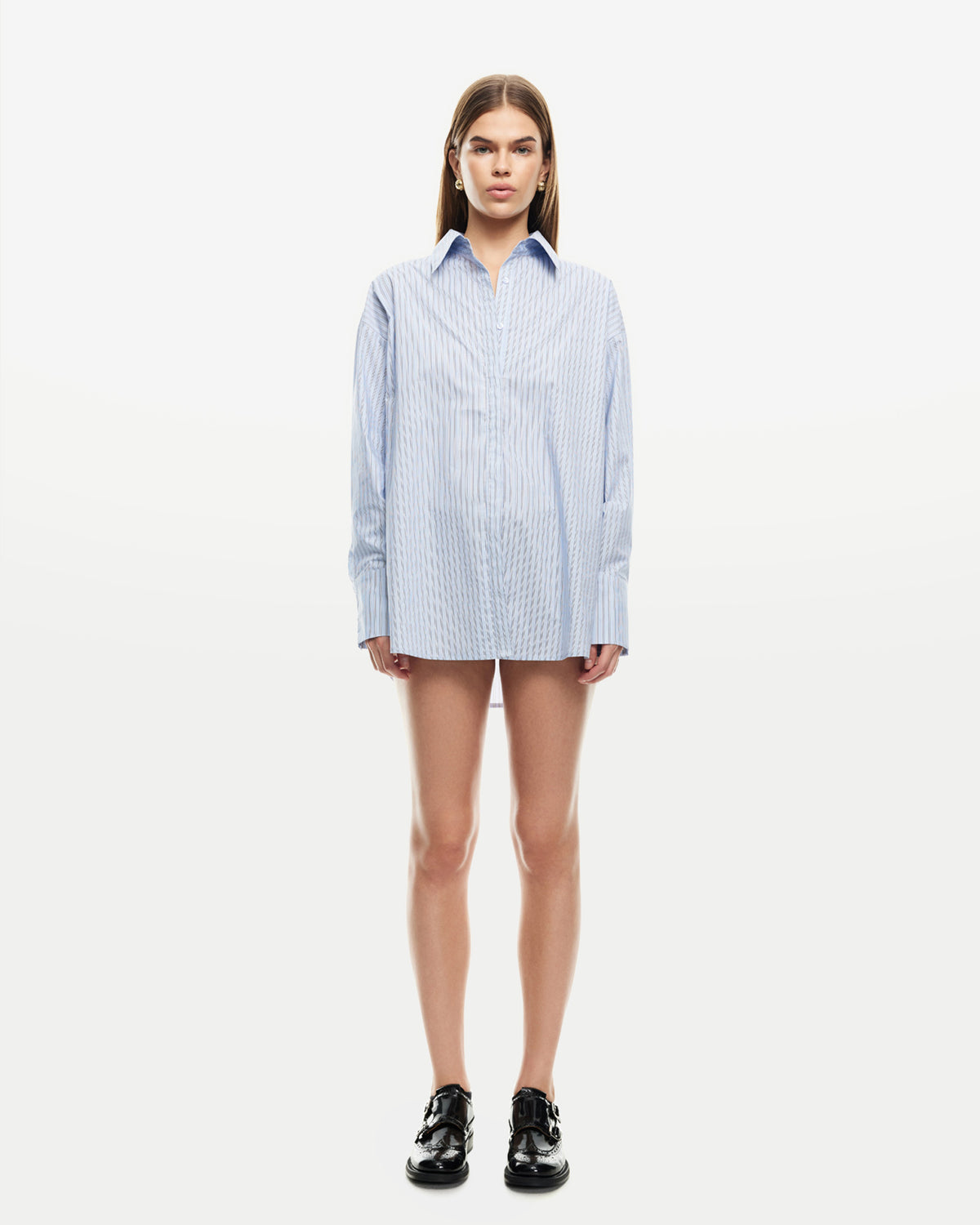 Boyfriend Long Sleeve Shirt in Blue Stripe BLUE STRIPE