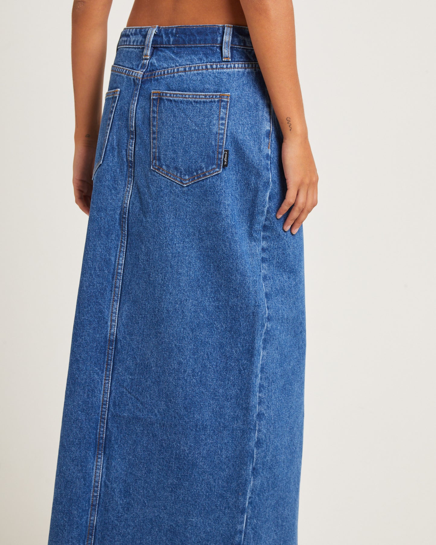 Eva Maxi Denim Skirt Moody Blue
