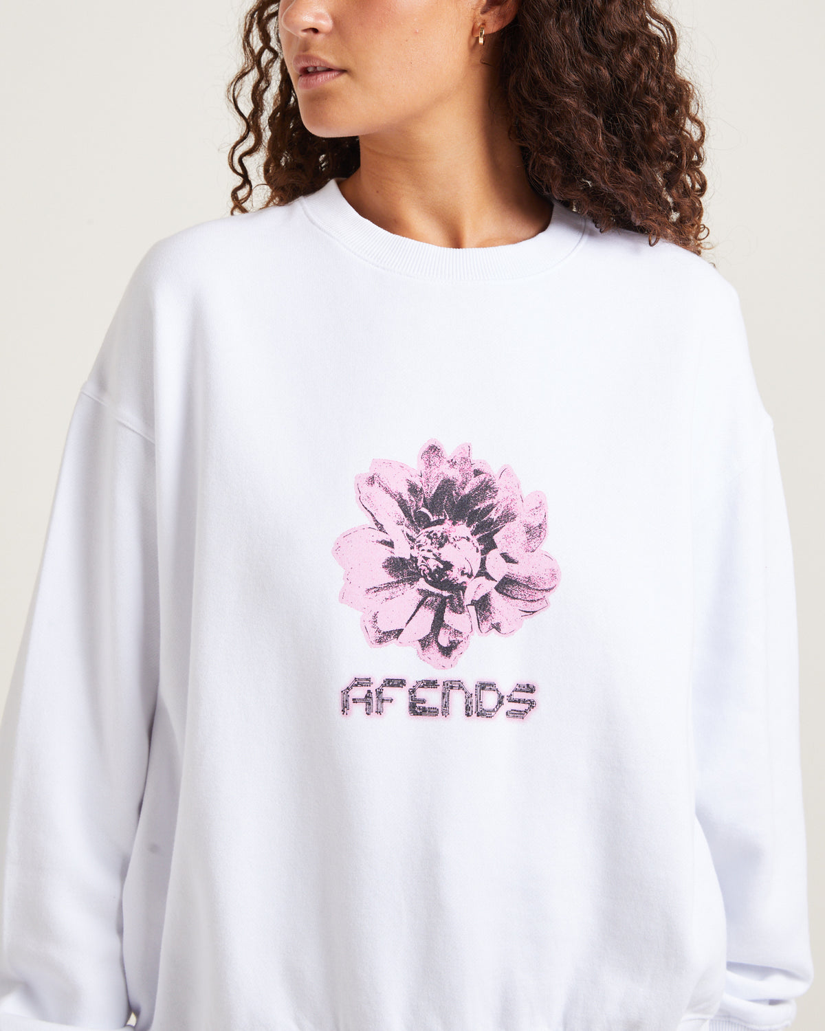 Bloom Recycled Crew Neck Jumper White WHITE