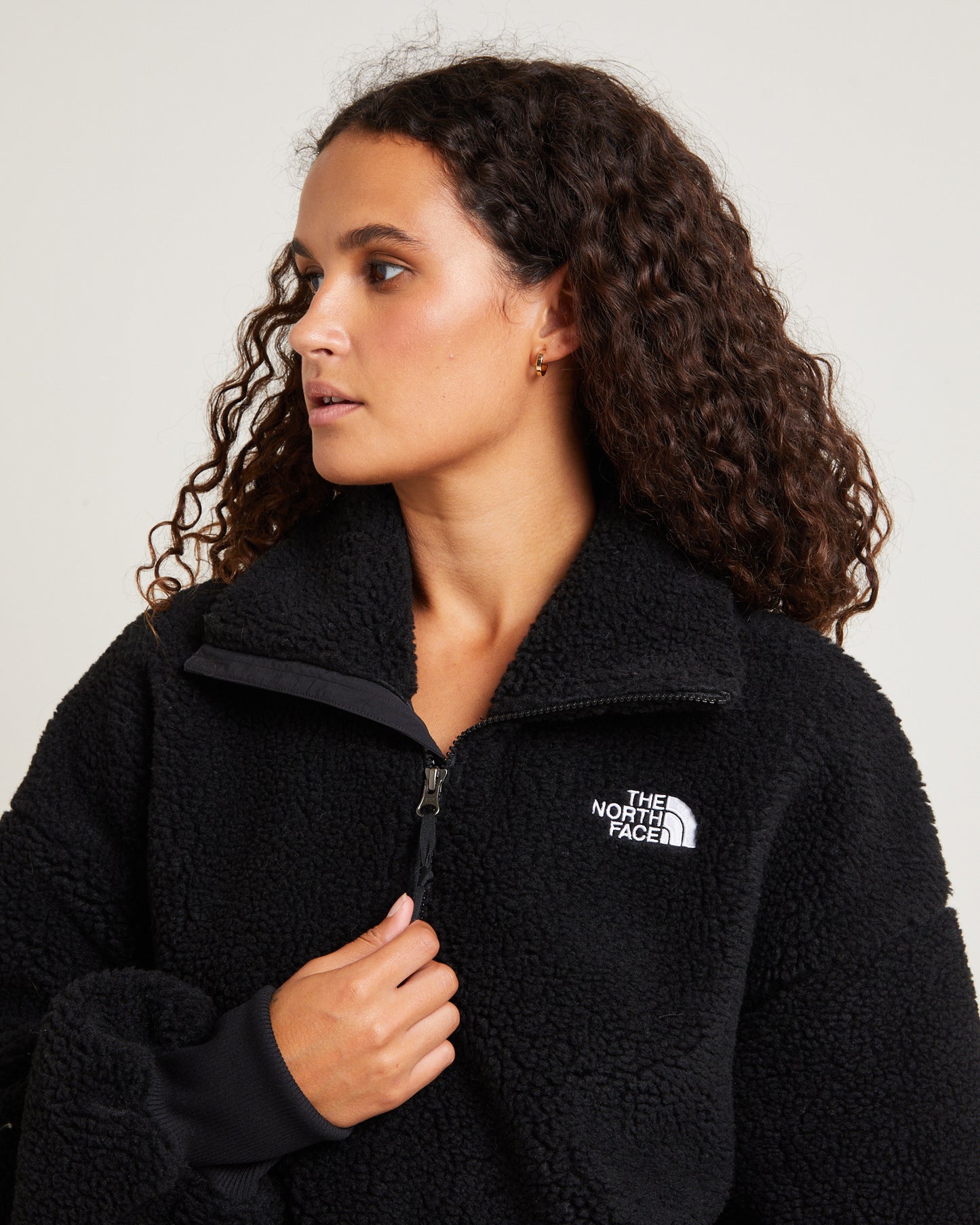 Platte Sherpa Quater Zip Jumper Black