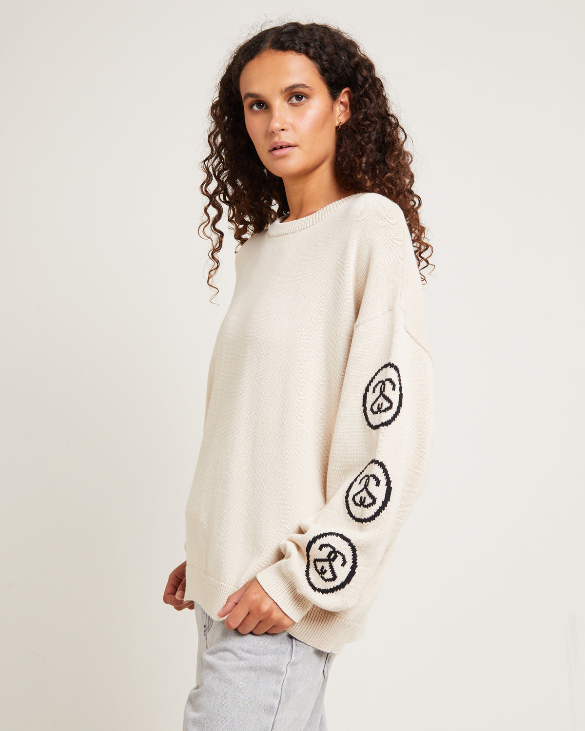 SS Link Knit Crew Neck Cream CREAM