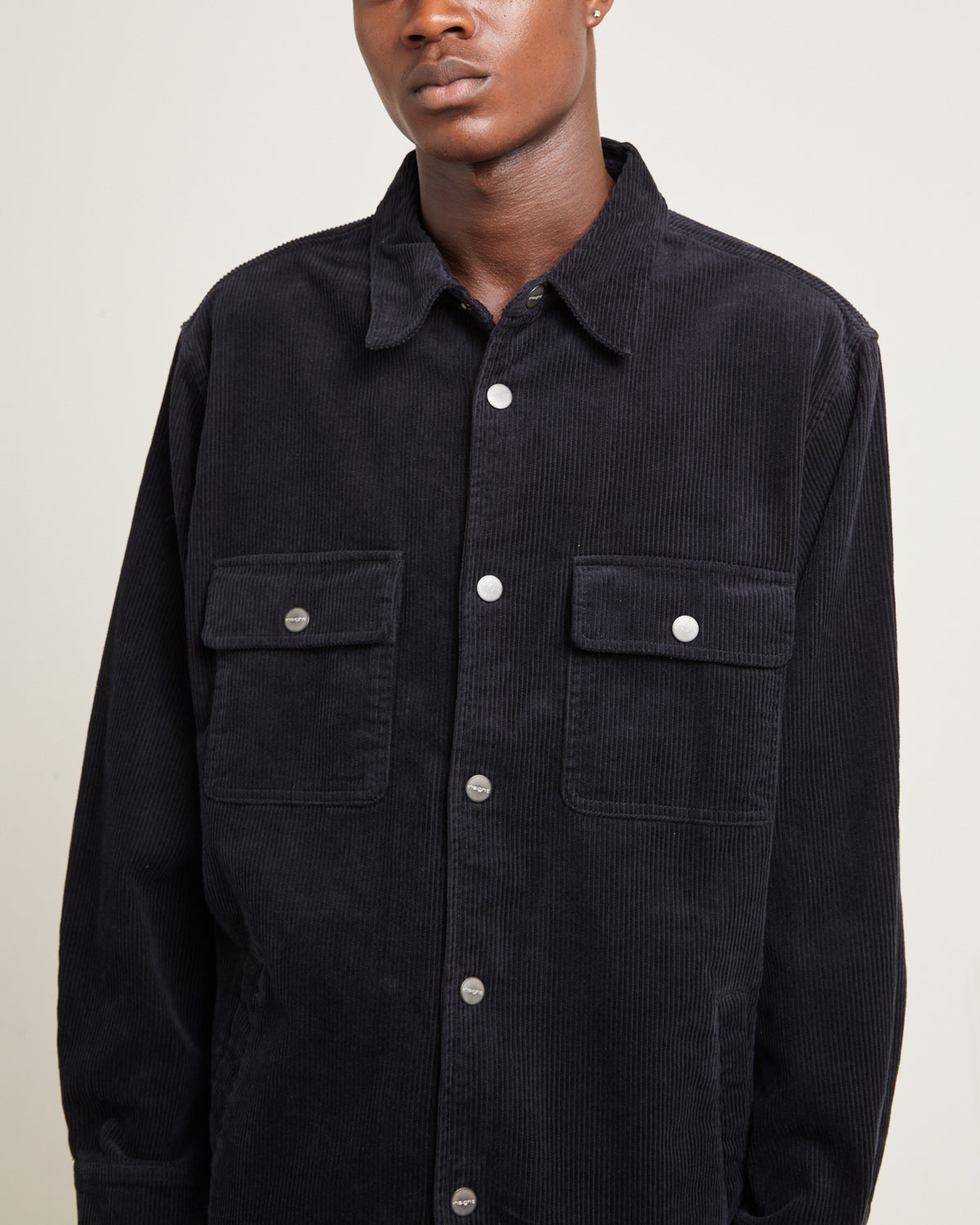 Conditions Cord Long Sleeve Overshirt BLACK