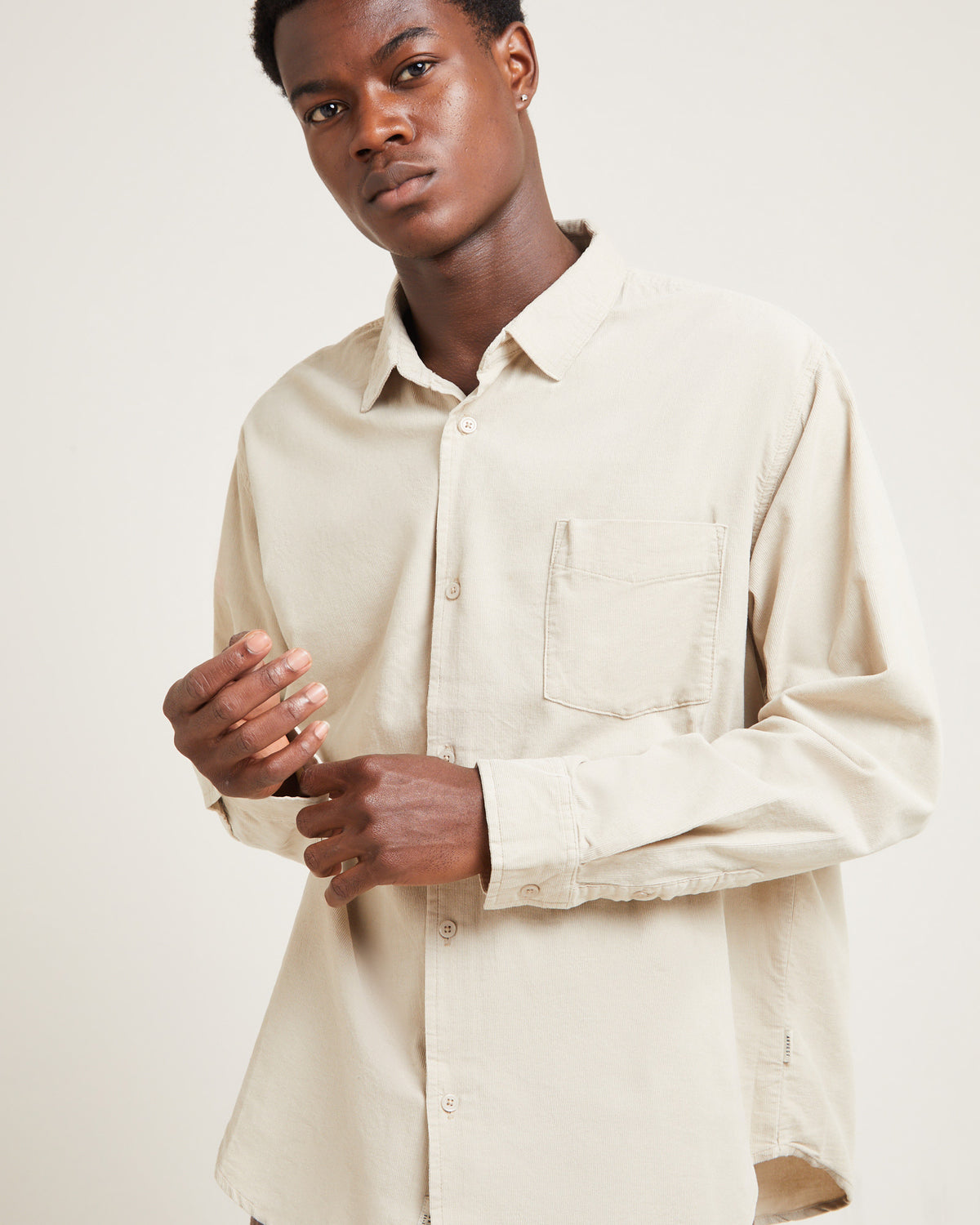 Grover Cord Long Sleeve Shirt Natural NATURAL