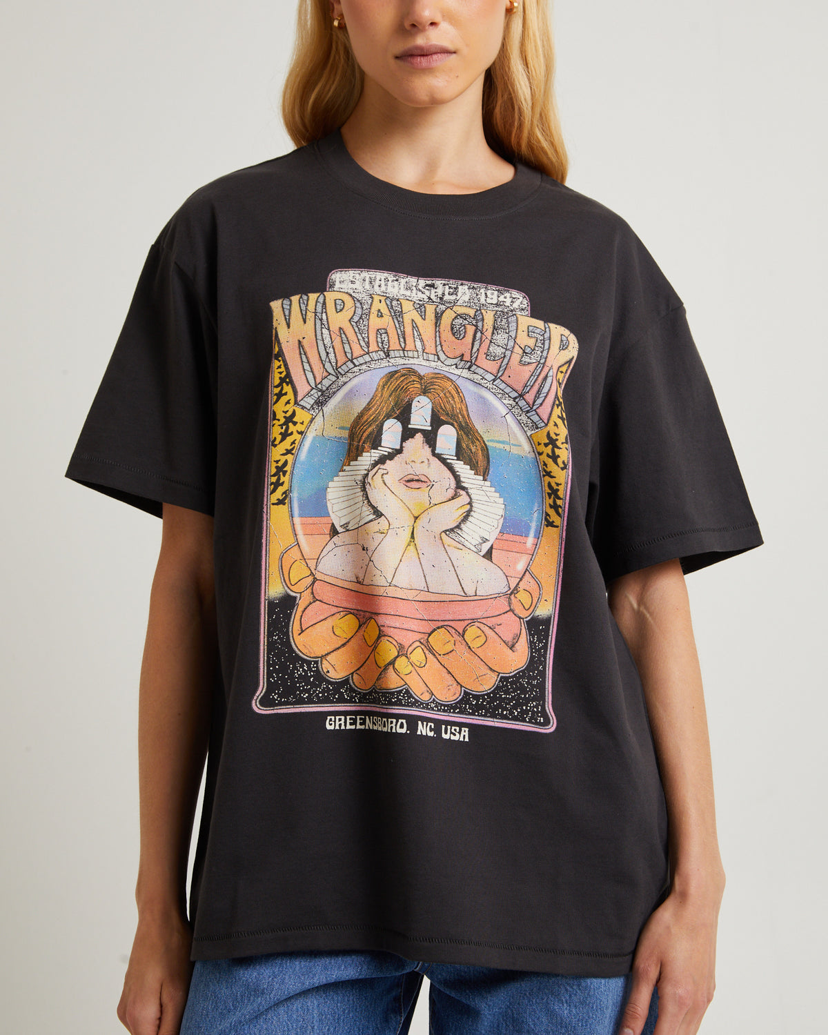 Looking Glass Slouch T-Shirt Worn Black WORN BLACK
