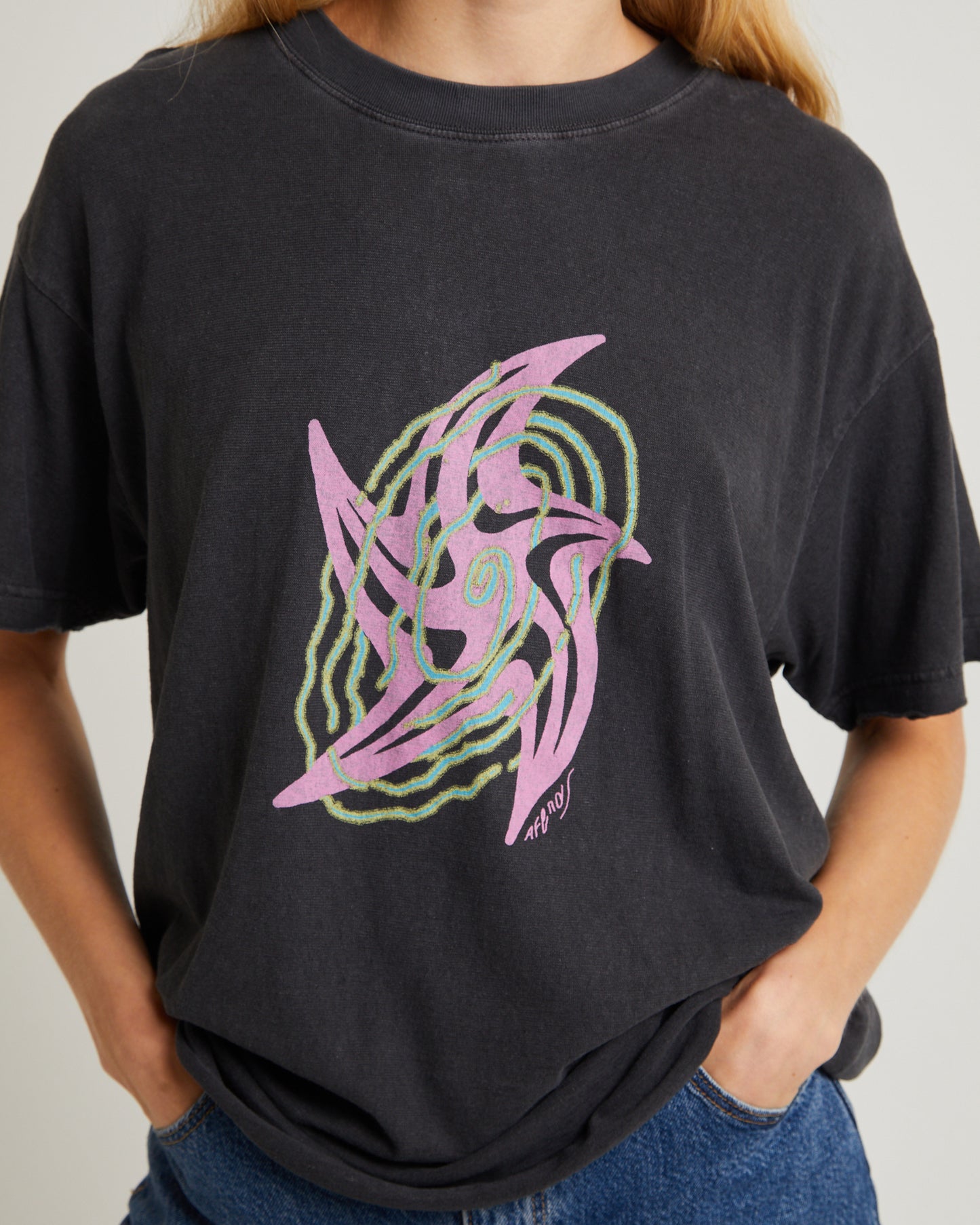 Gravity Hemp Oversized Tee Stone Black