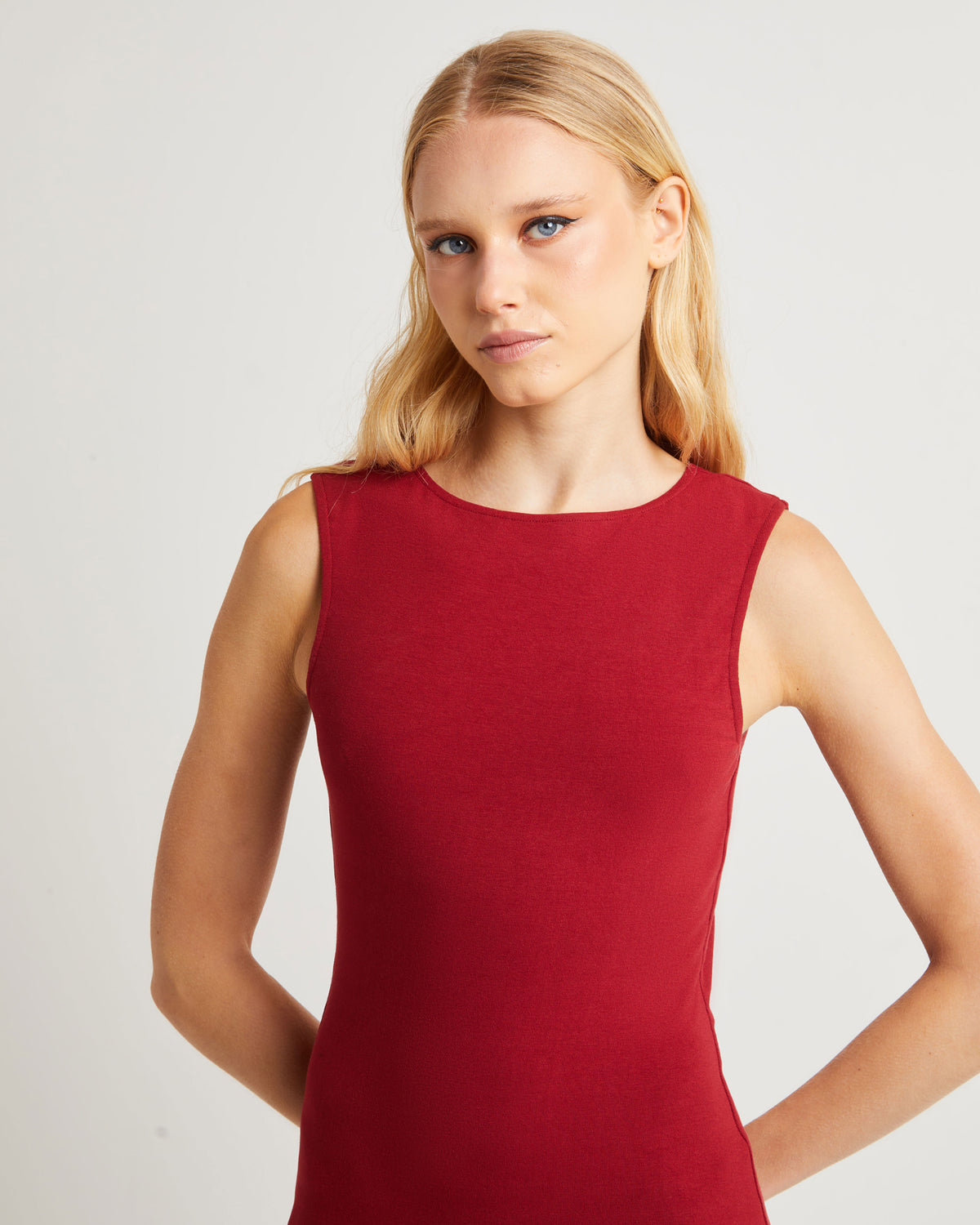 Dahlia Curve Cut Out Maxi Dress CHERRY