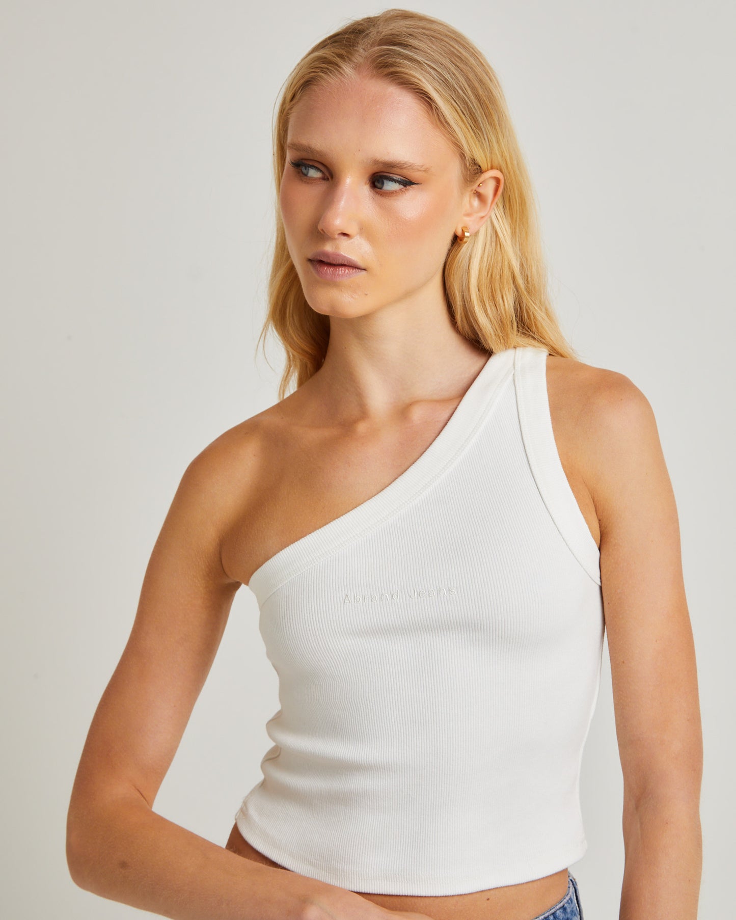 Heather One Shoulder Top White Sand